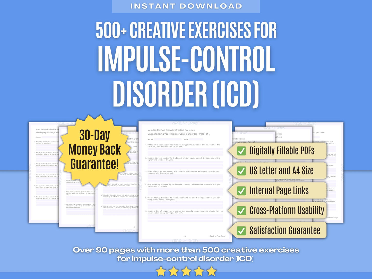 Impulse-Control Disorder (ICD) Mental Health Psychology Workbooks