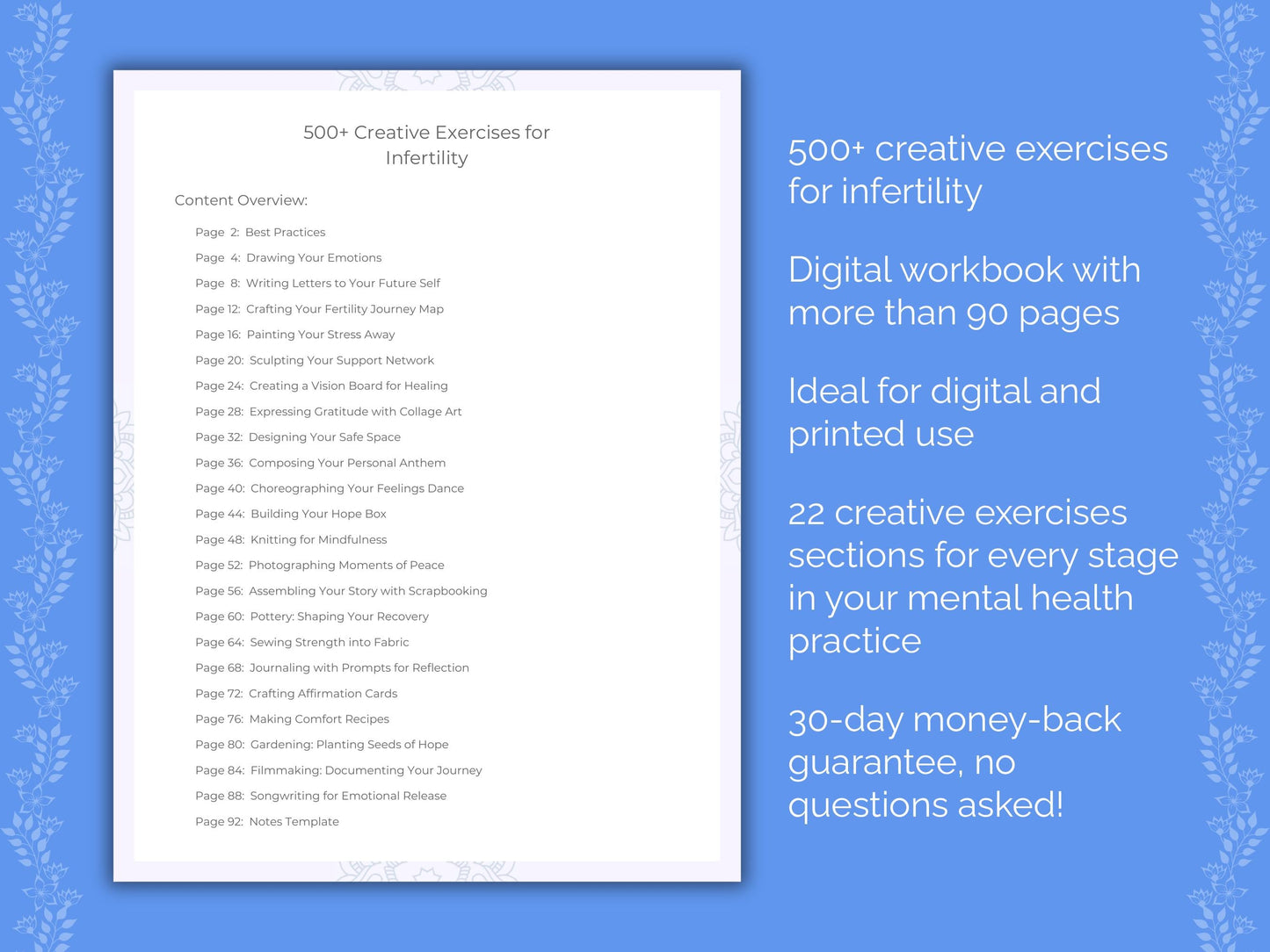 Infertility Mental Health Therapist Worksheets