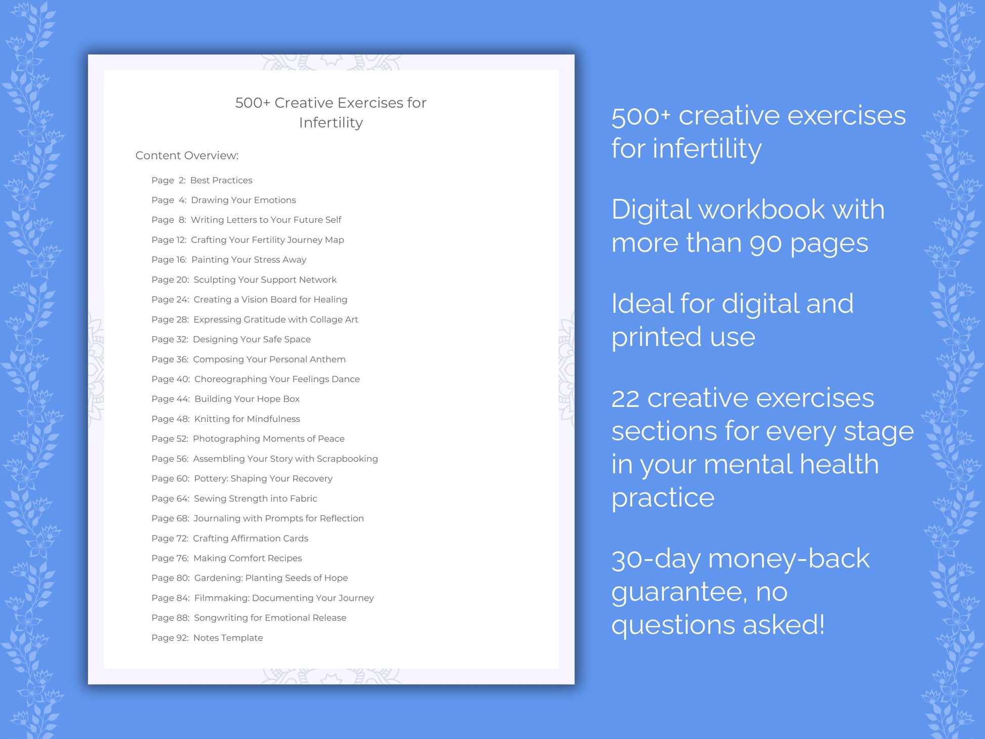 Infertility Mental Health Therapist Worksheets