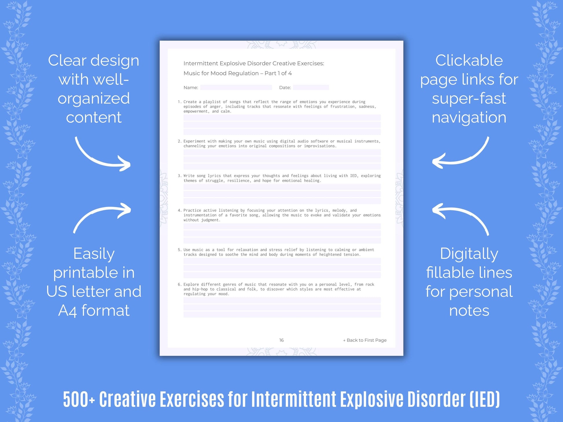 Intermittent Explosive Disorder (IED) Mental Health Counseling Templates