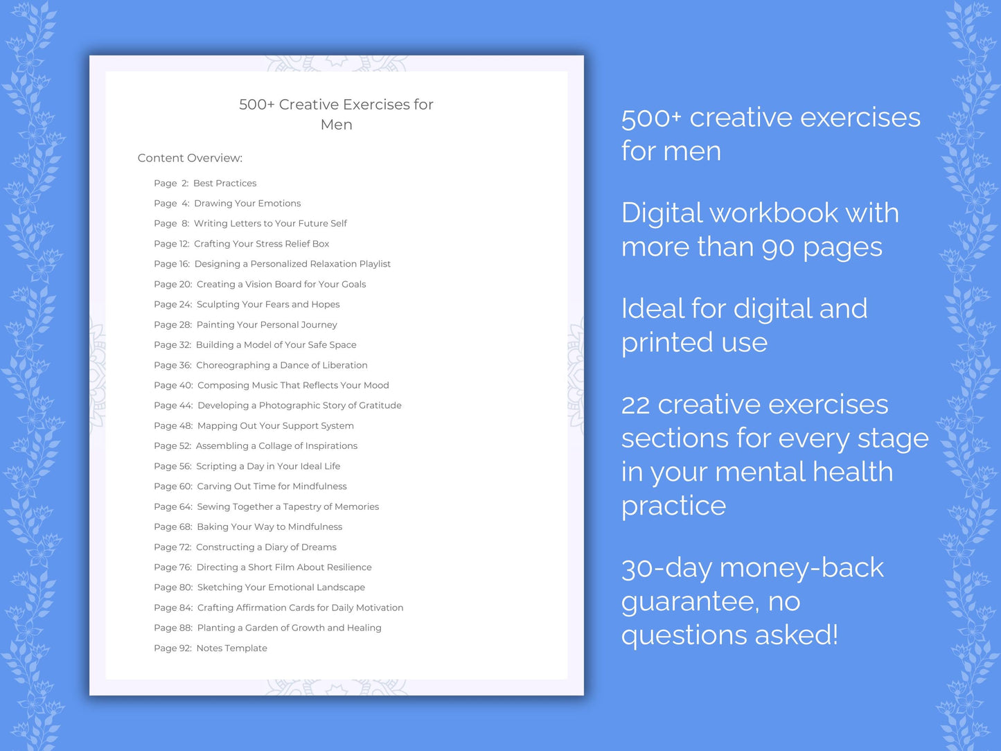 Men Mental Health Therapist Worksheets