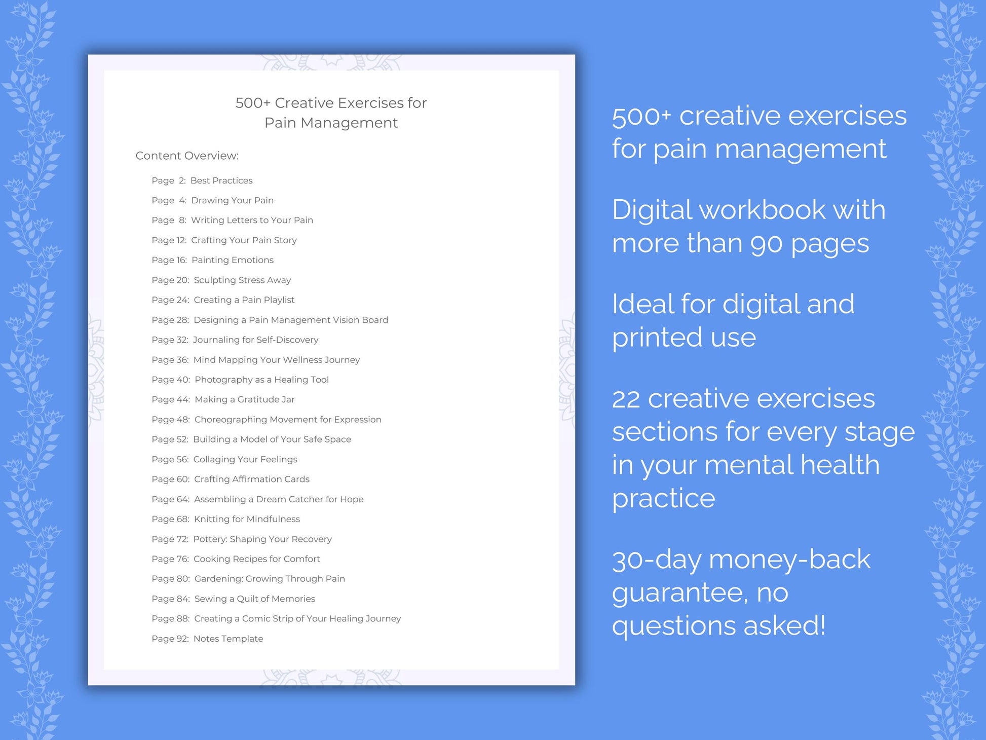 Pain Management Mental Health Therapist Worksheets