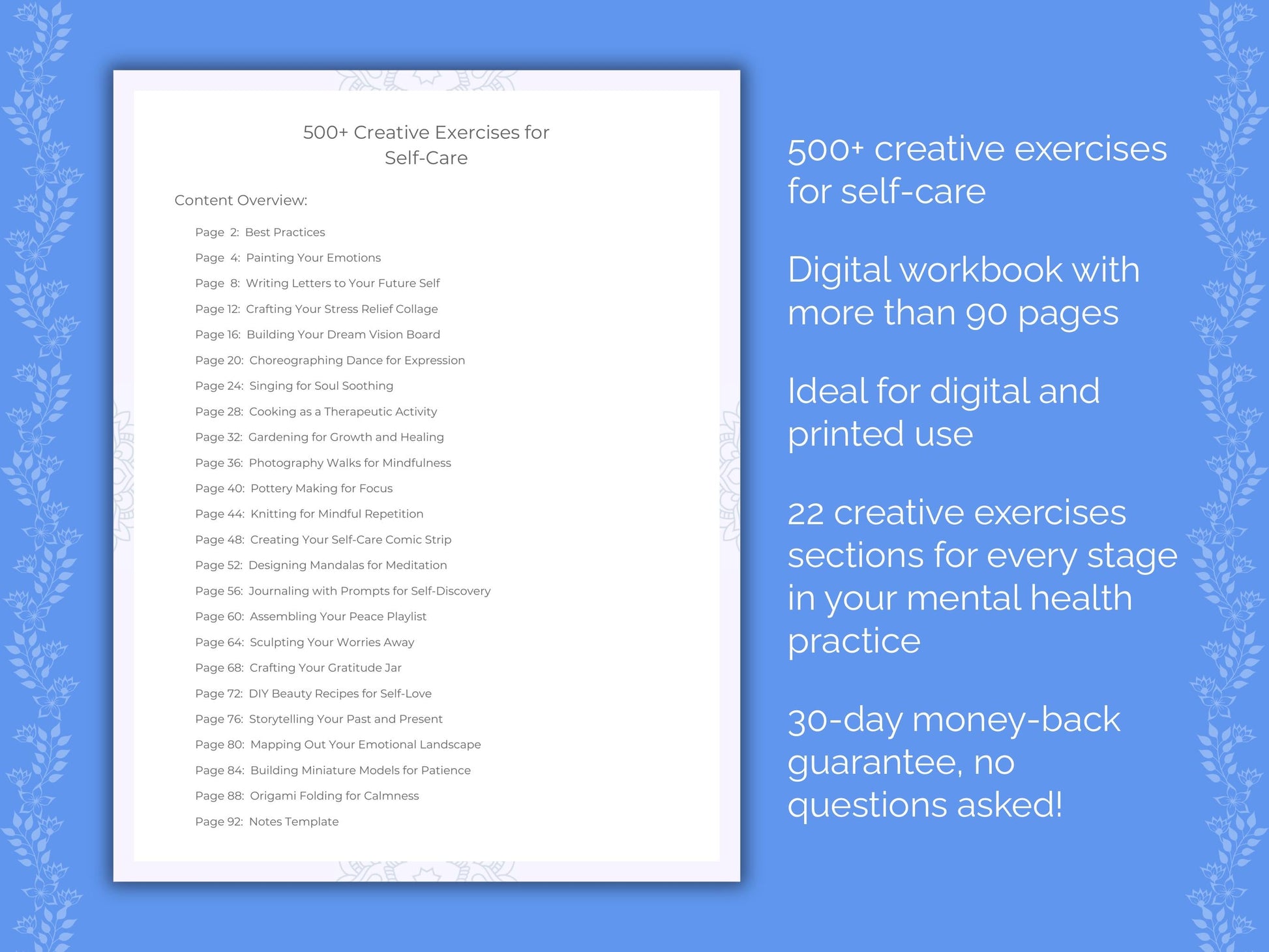 Self-Care Mental Health Therapist Worksheets