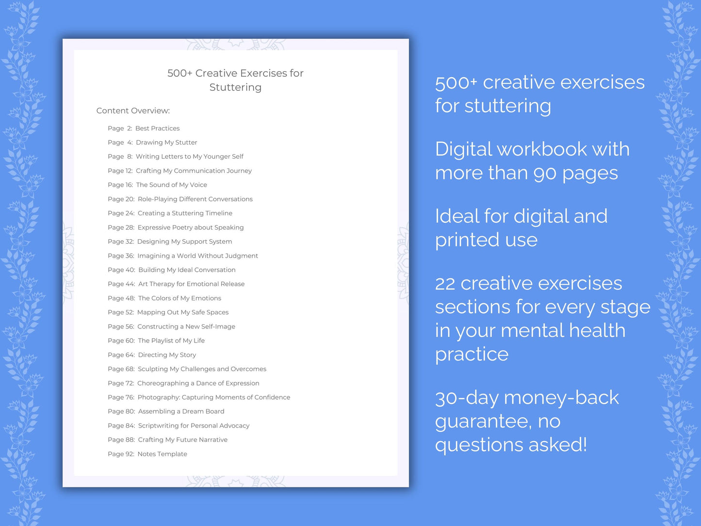 Stuttering Mental Health Therapist Worksheets