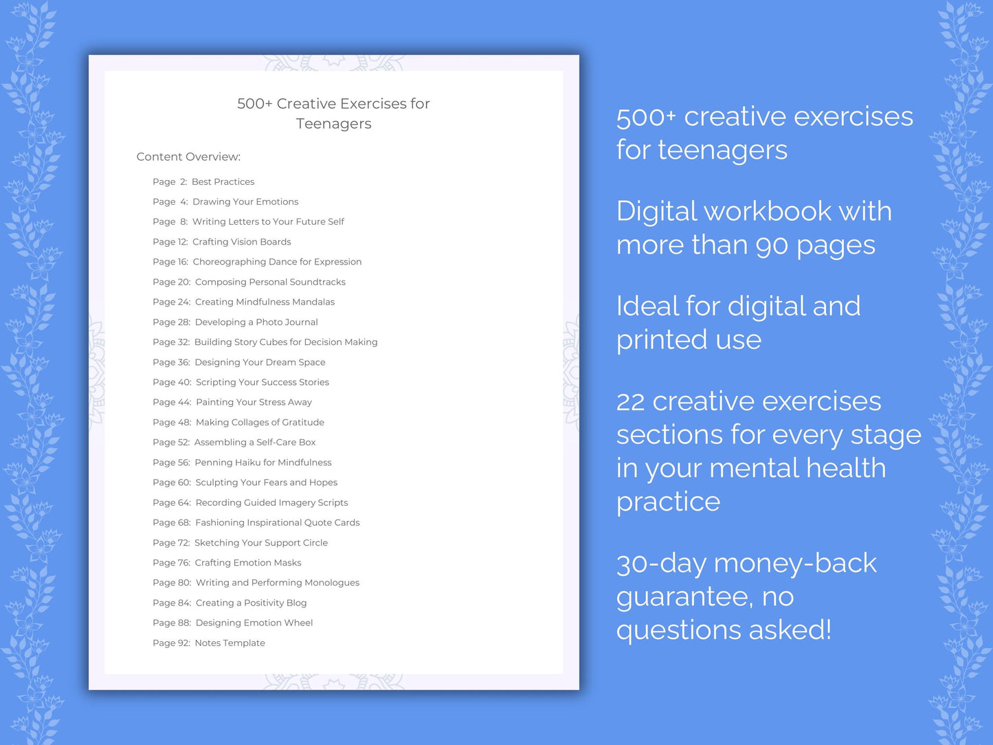 Teenagers Mental Health Therapist Worksheets