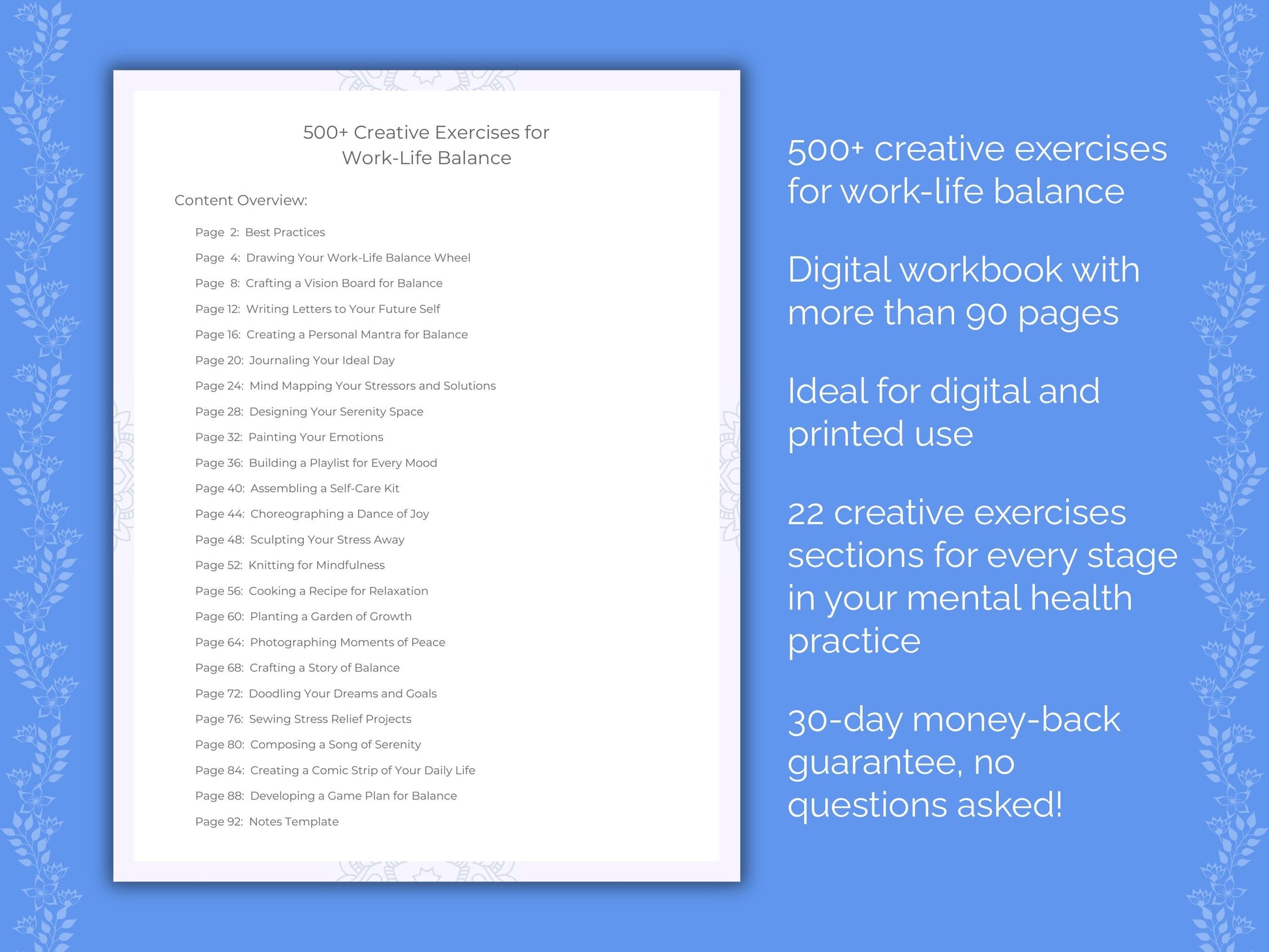 Work-Life Balance Mental Health Therapist Worksheets