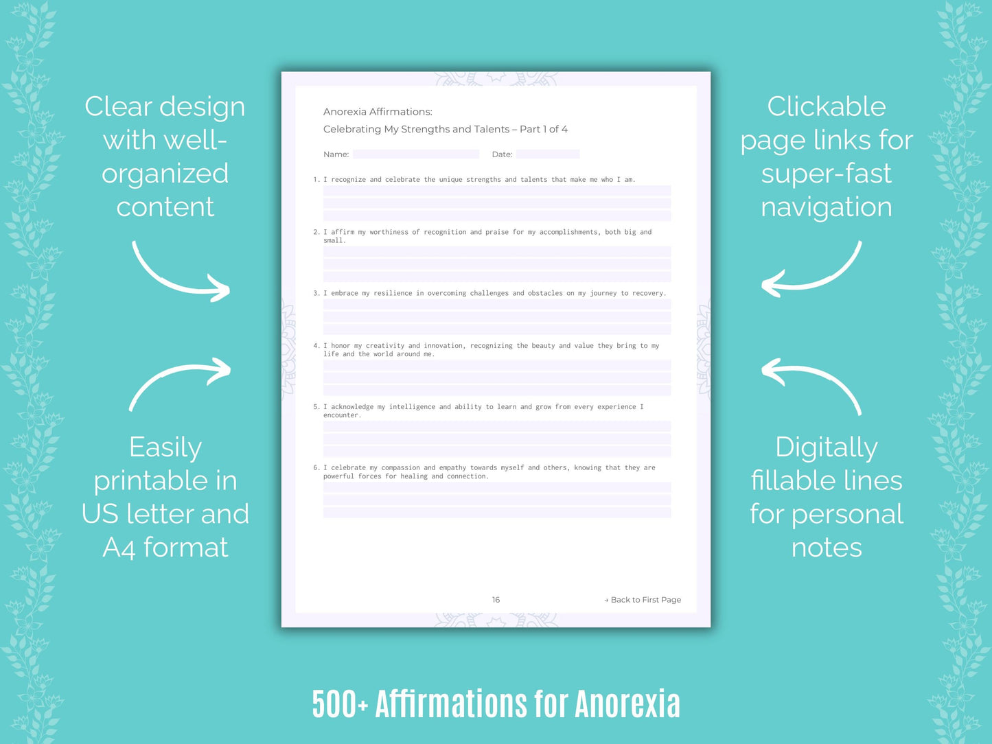 Anorexia Mental Health Counseling Templates