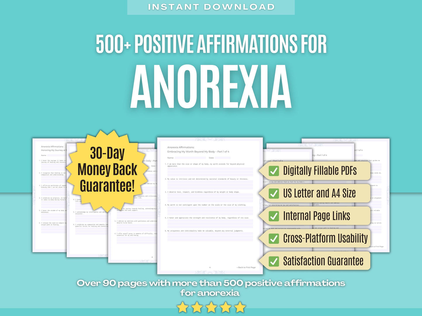 Anorexia Mental Health Psychology Workbooks