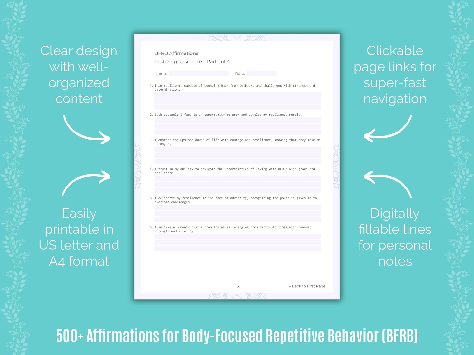 Body-Focused Repetitive Behavior (BFRB) Mental Health Counseling Templates