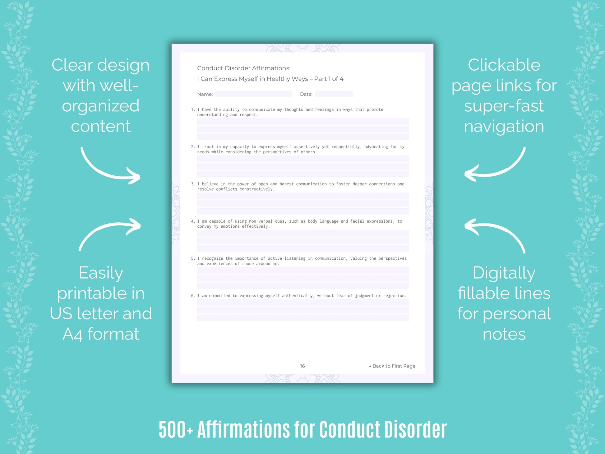 Conduct Disorder Mental Health Counseling Templates