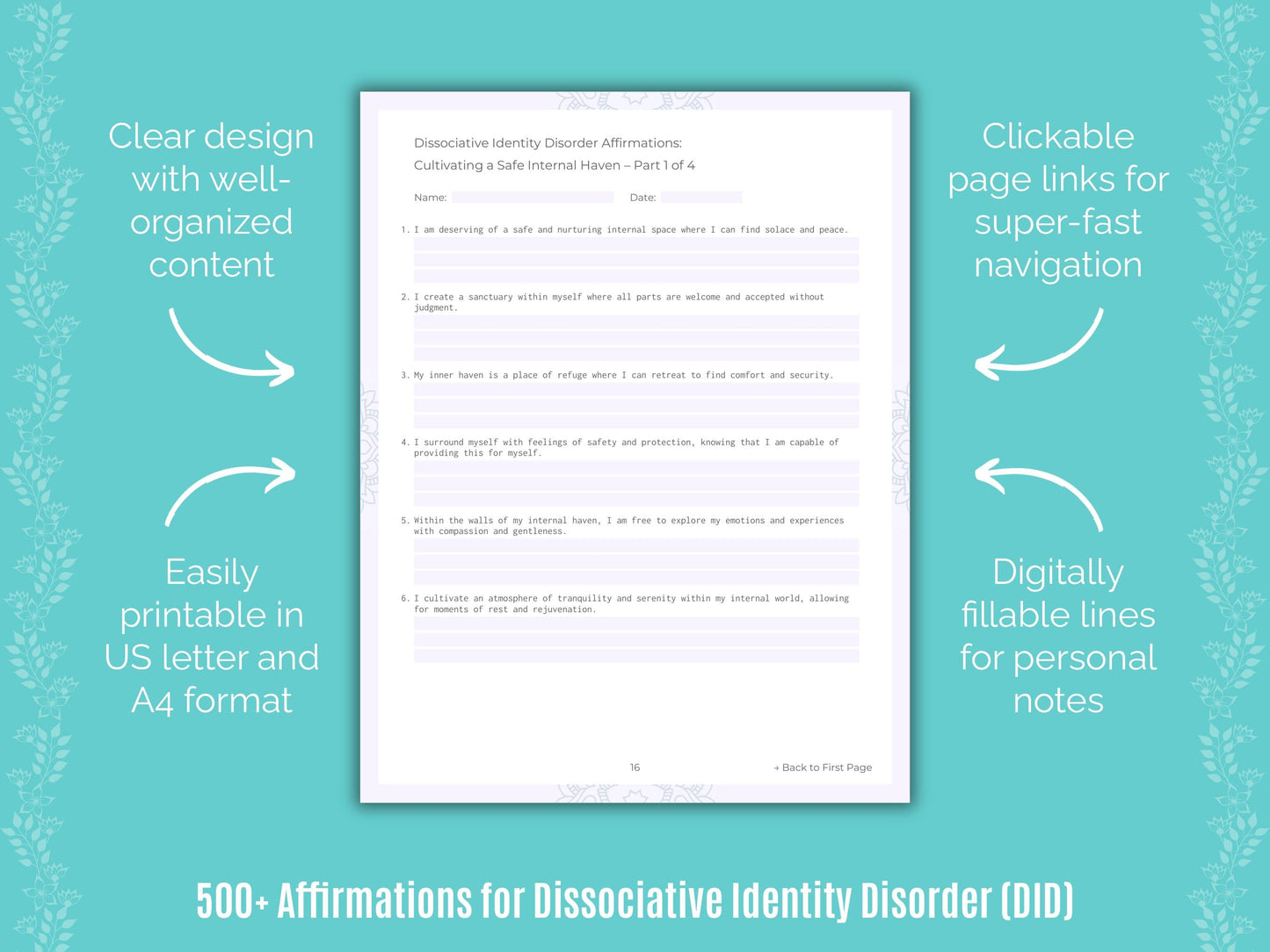 Dissociative Identity Disorder (DID) Mental Health Counseling Templates