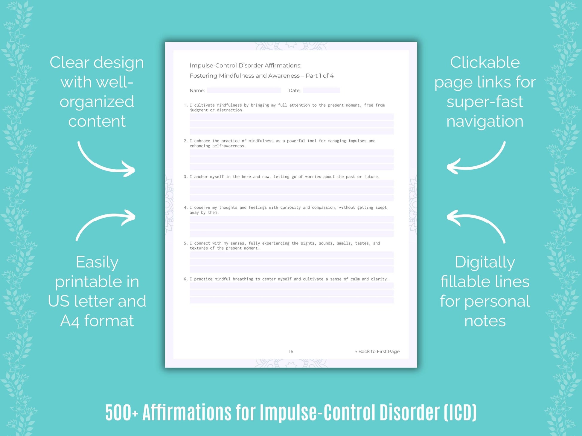 Impulse-Control Disorder (ICD) Mental Health Counseling Templates