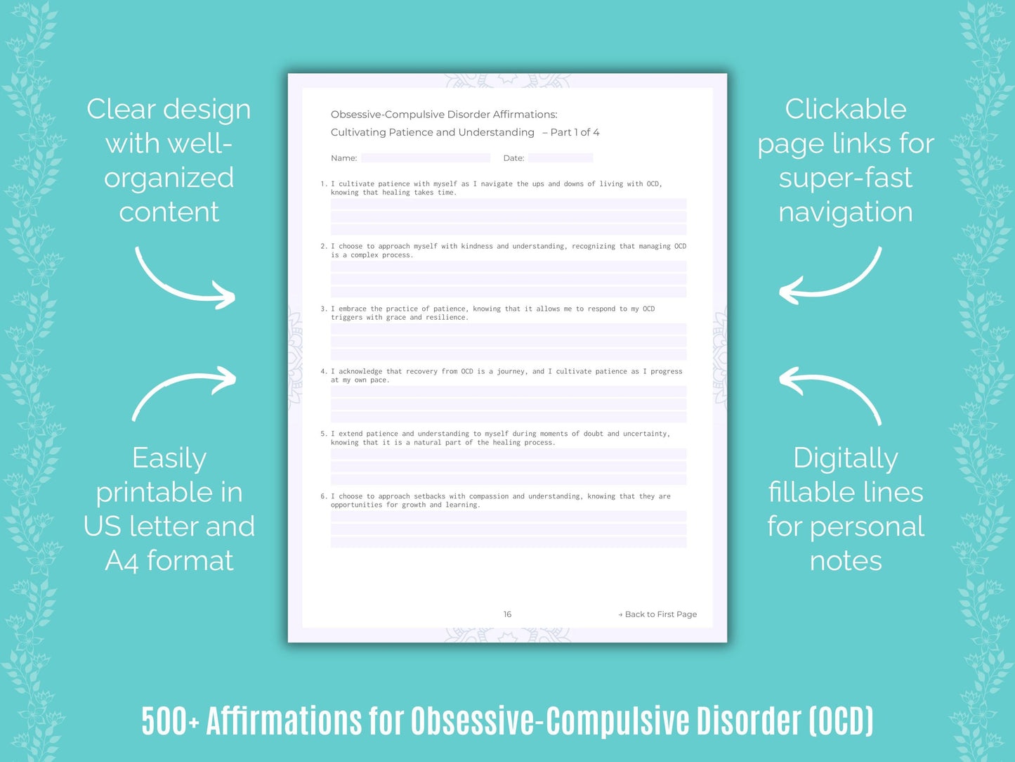 Obsessive-Compulsive Disorder (OCD) Mental Health Counseling Templates