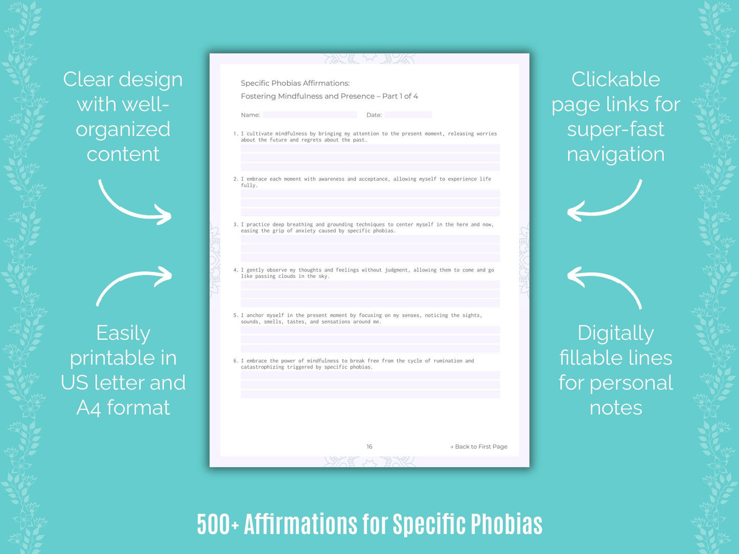 Specific Phobias Mental Health Counseling Templates