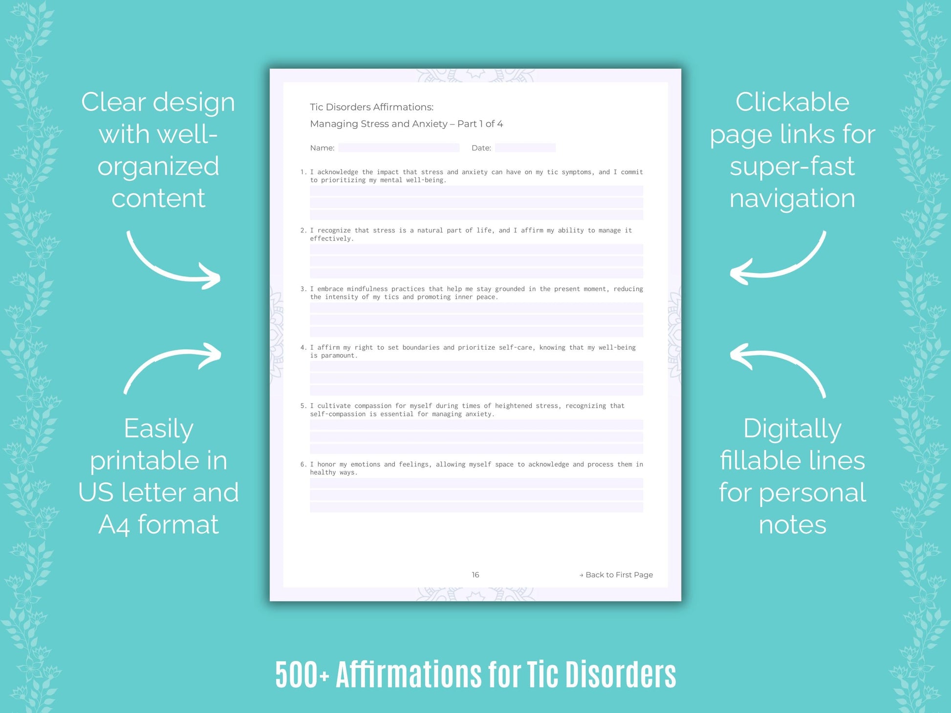 Tic Disorders Mental Health Counseling Templates