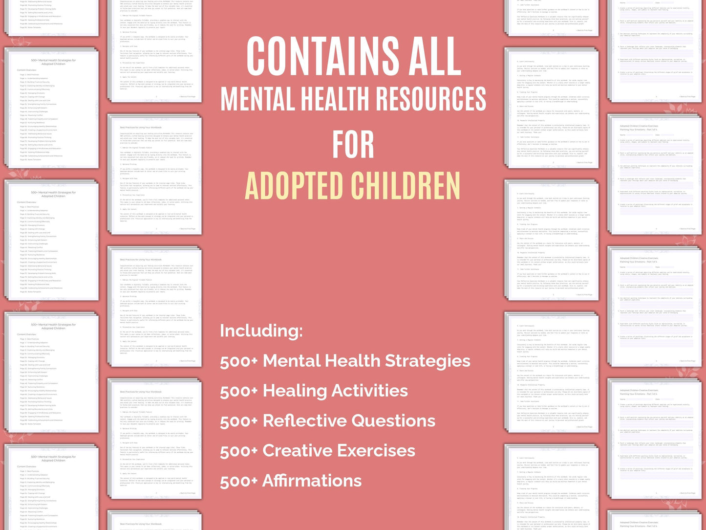 Adopted Children Mental Health Therapist Worksheets