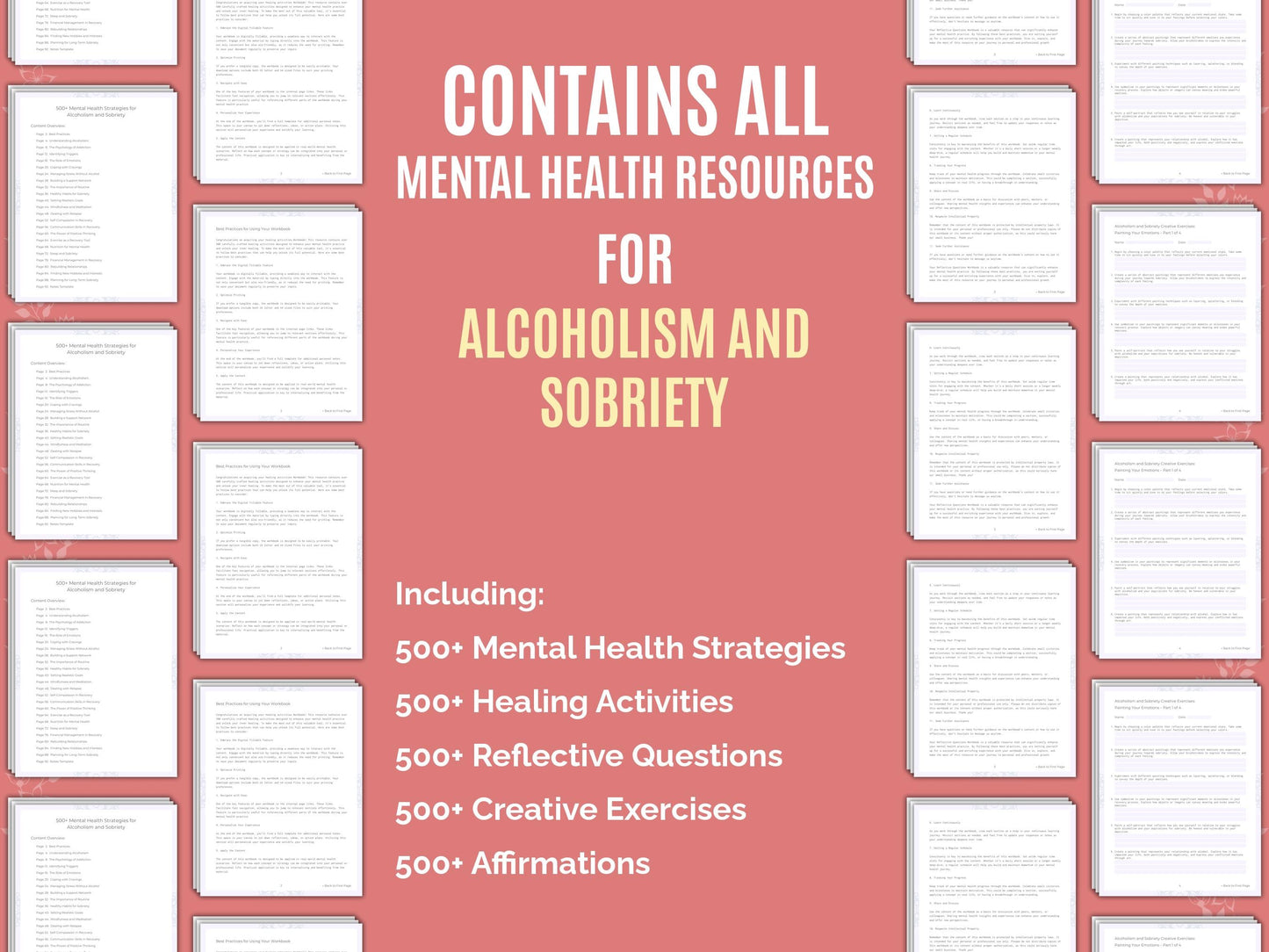 Alcoholism and Sobriety Mental Health Therapist Worksheets