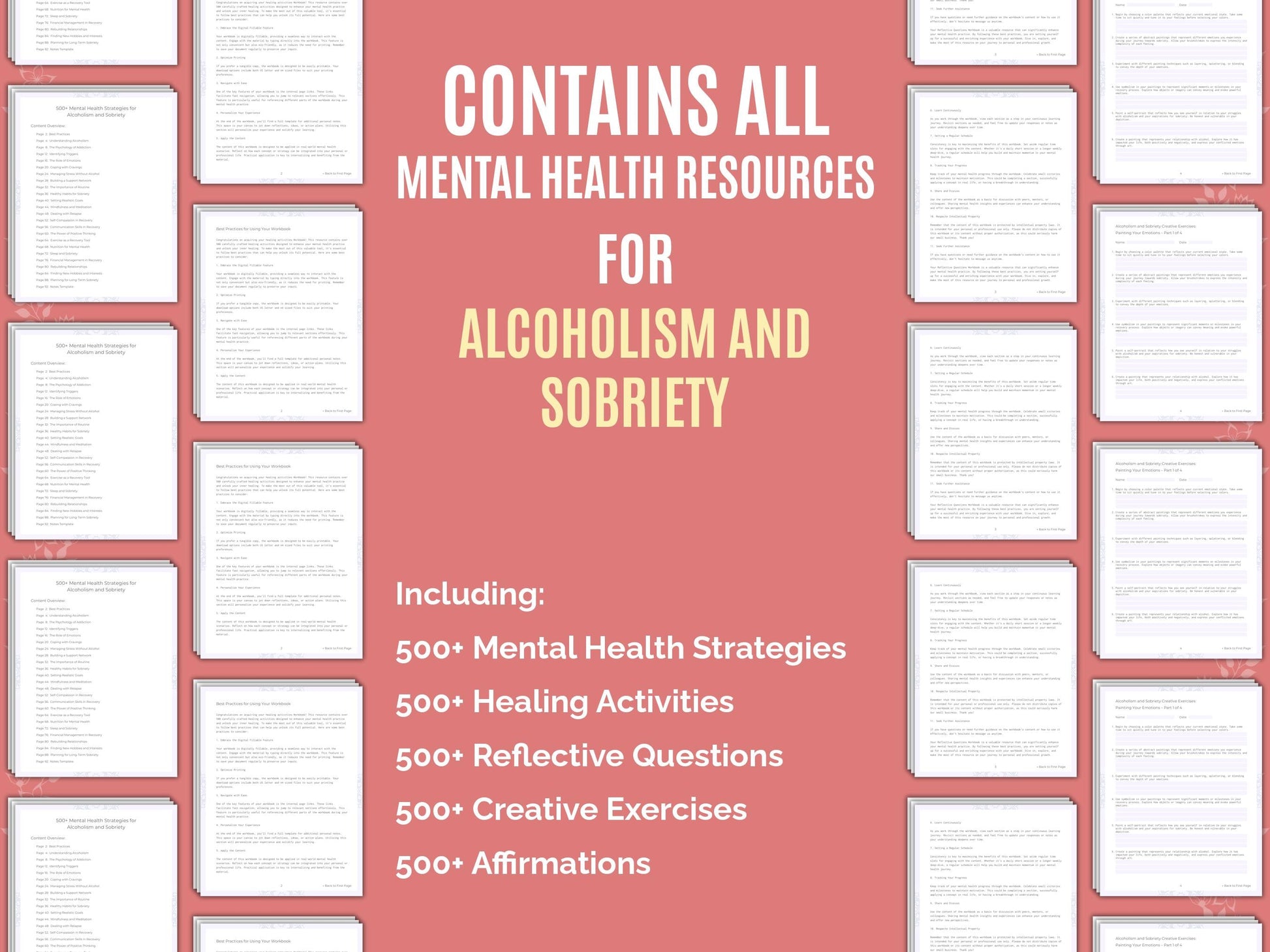 Alcoholism and Sobriety Mental Health Therapist Worksheets