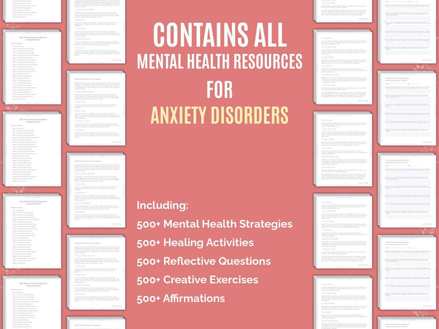 Anxiety Disorders Mental Health Therapist Worksheets