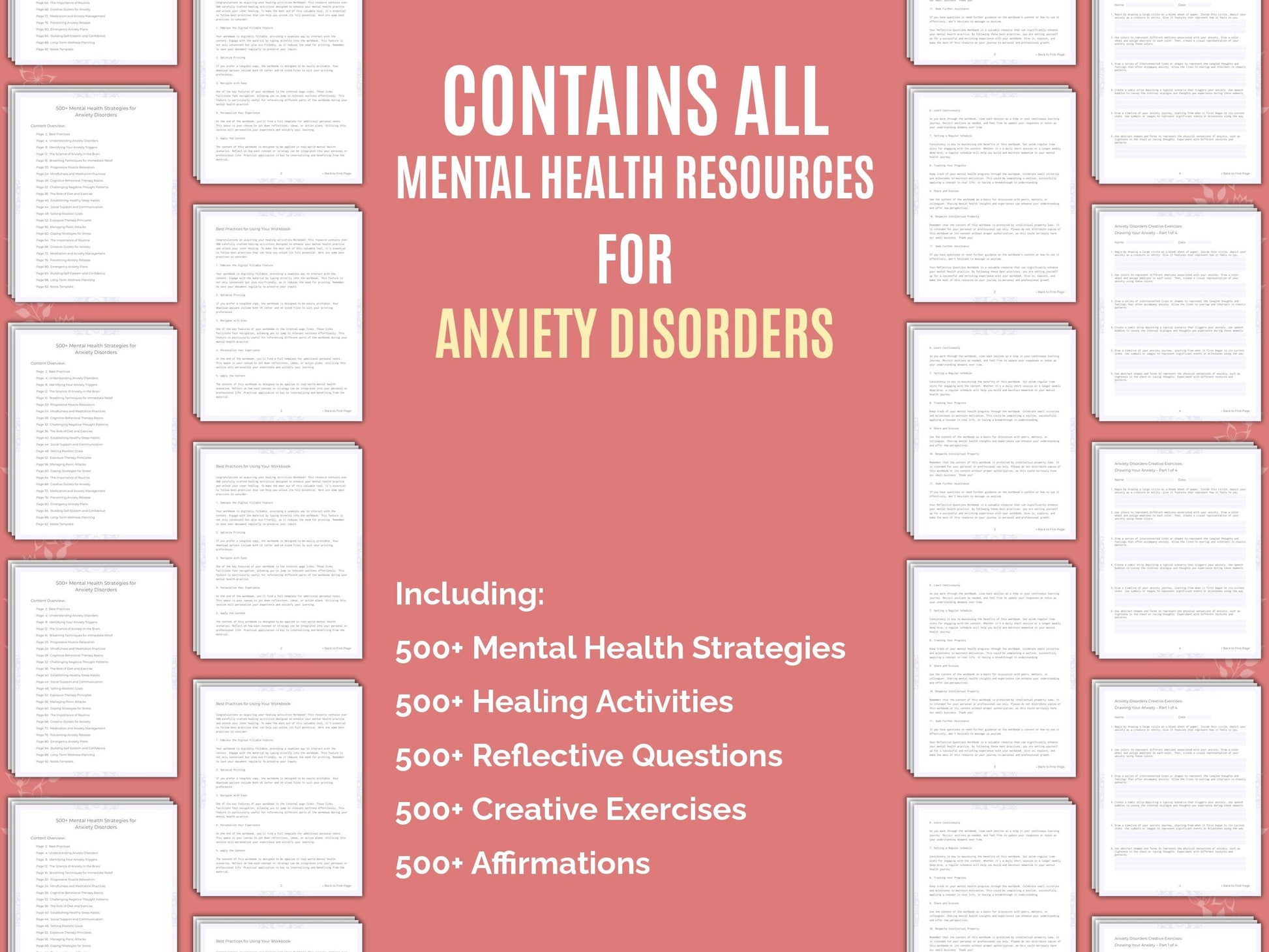 Anxiety Disorders Mental Health Therapist Worksheets