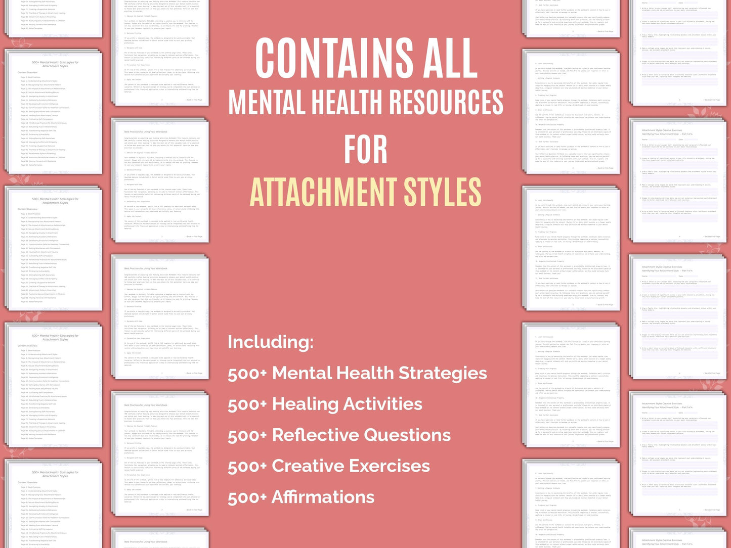 Attachment Styles Mental Health Therapist Worksheets