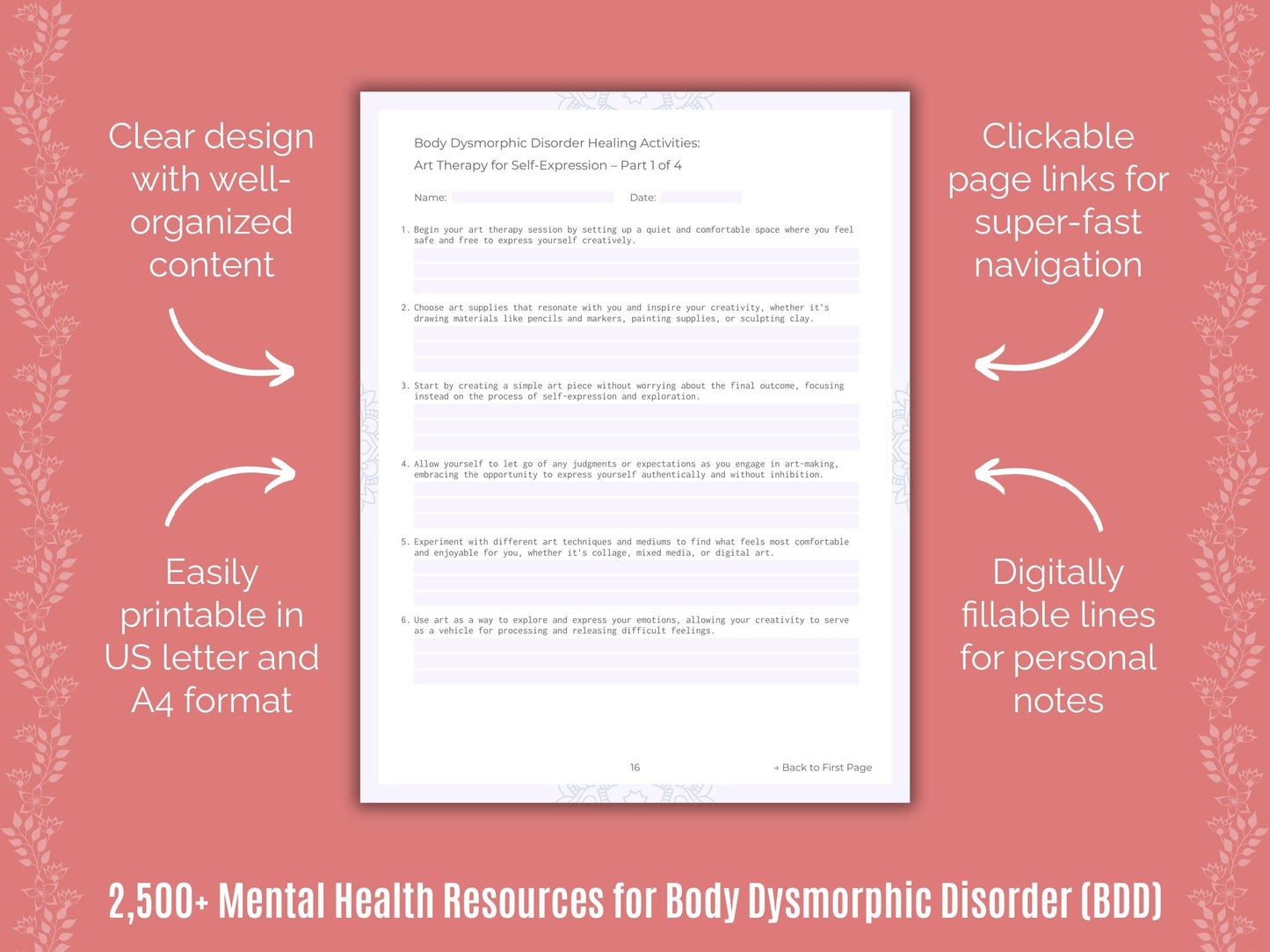 Body Dysmorphic Disorder (BDD) Mental Health Counselor Cheat Sheets