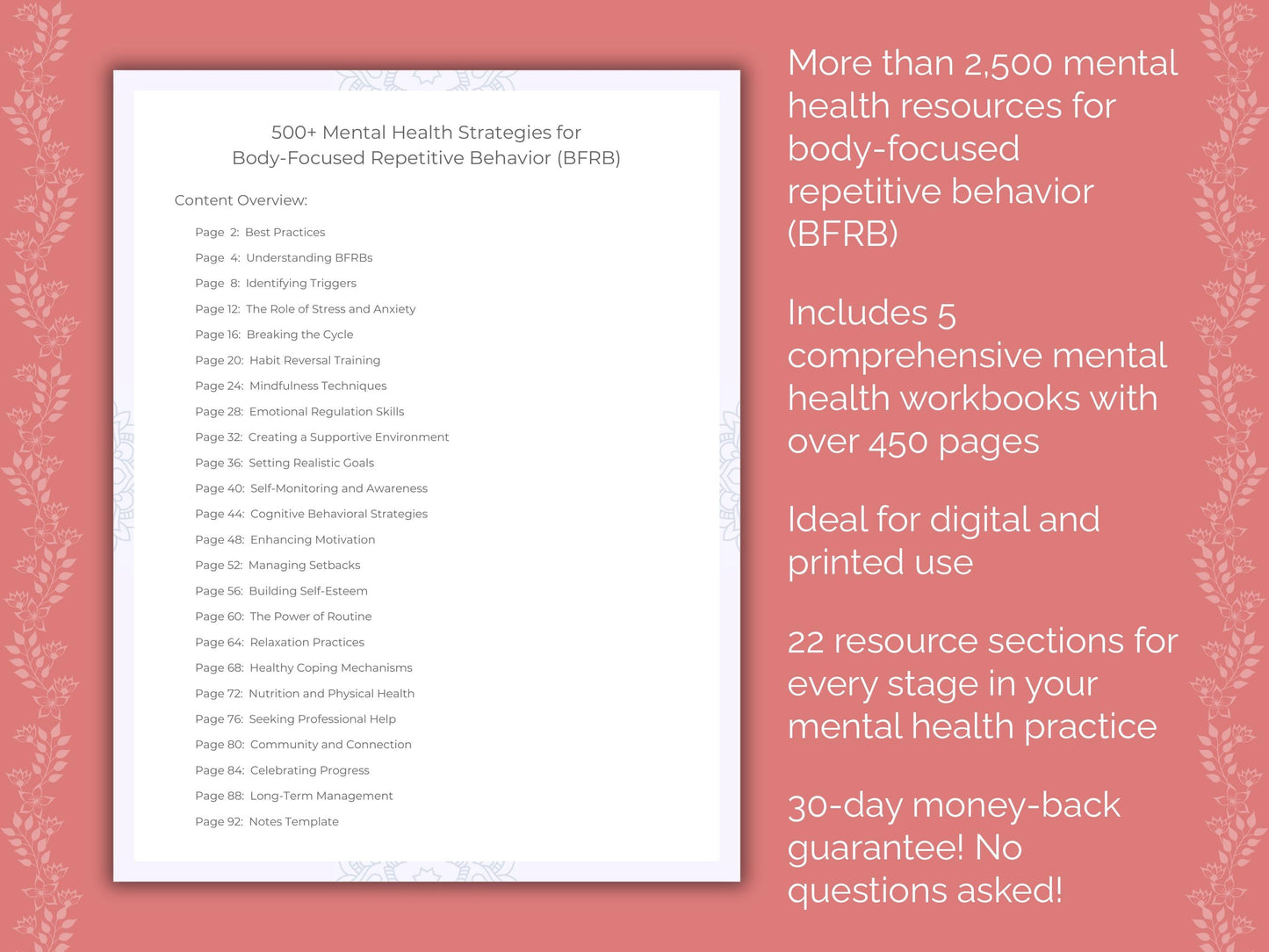 Body-Focused Repetitive Behavior (BFRB) Mental Health Counseling Templates