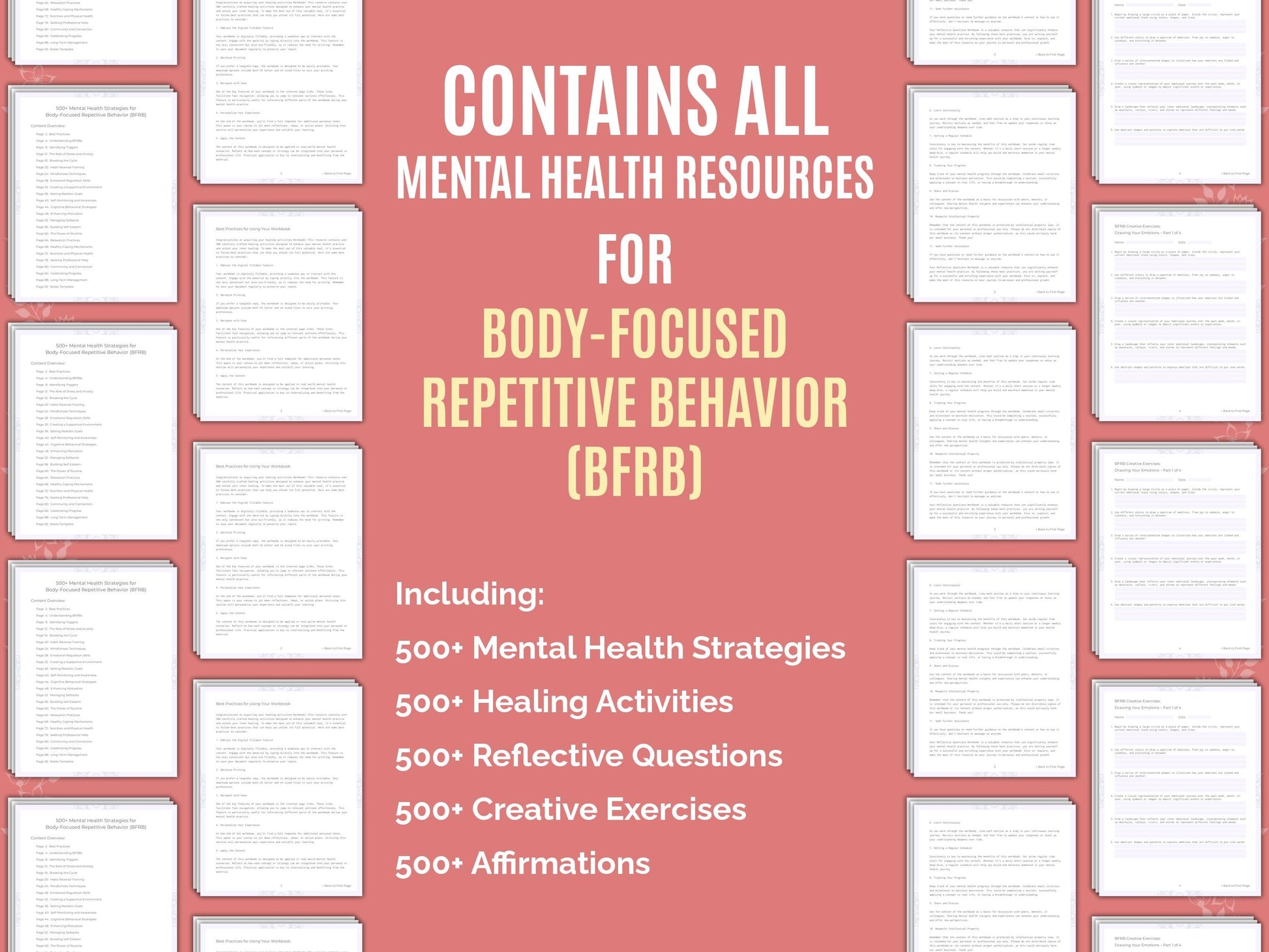 Body-Focused Repetitive Behavior (BFRB) Mental Health Therapist Worksheets