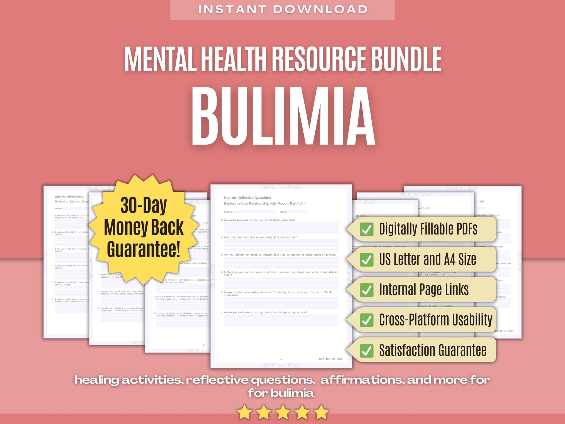 Bulimia Mental Health Psychology Workbooks