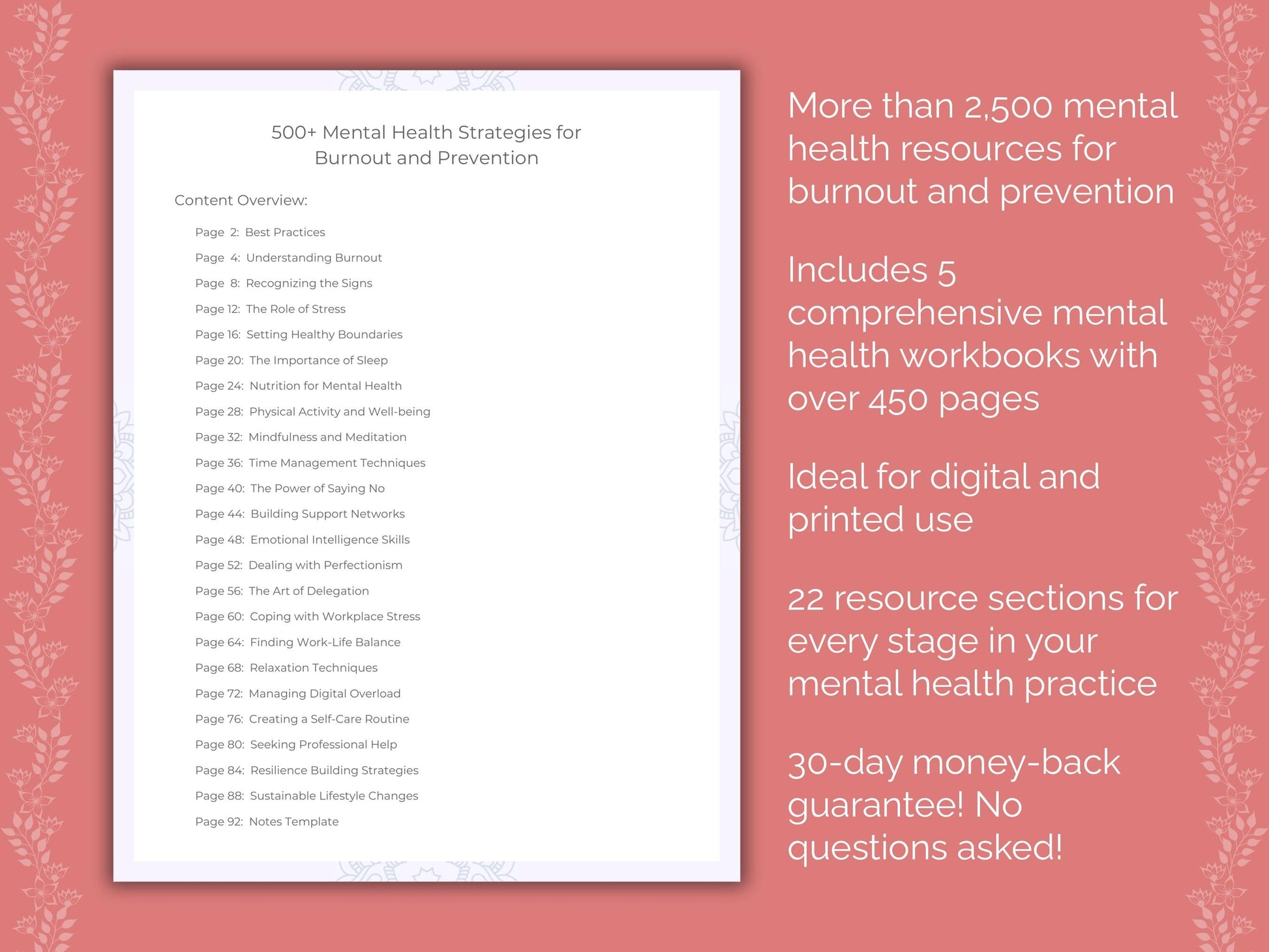 Burnout and Prevention Mental Health Counseling Templates