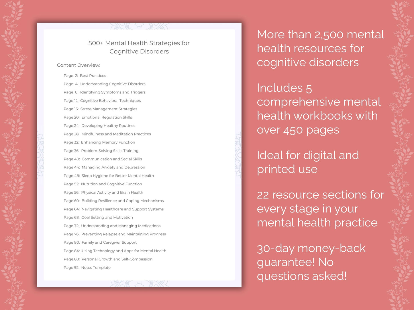 Cognitive Disorders Mental Health Counseling Templates