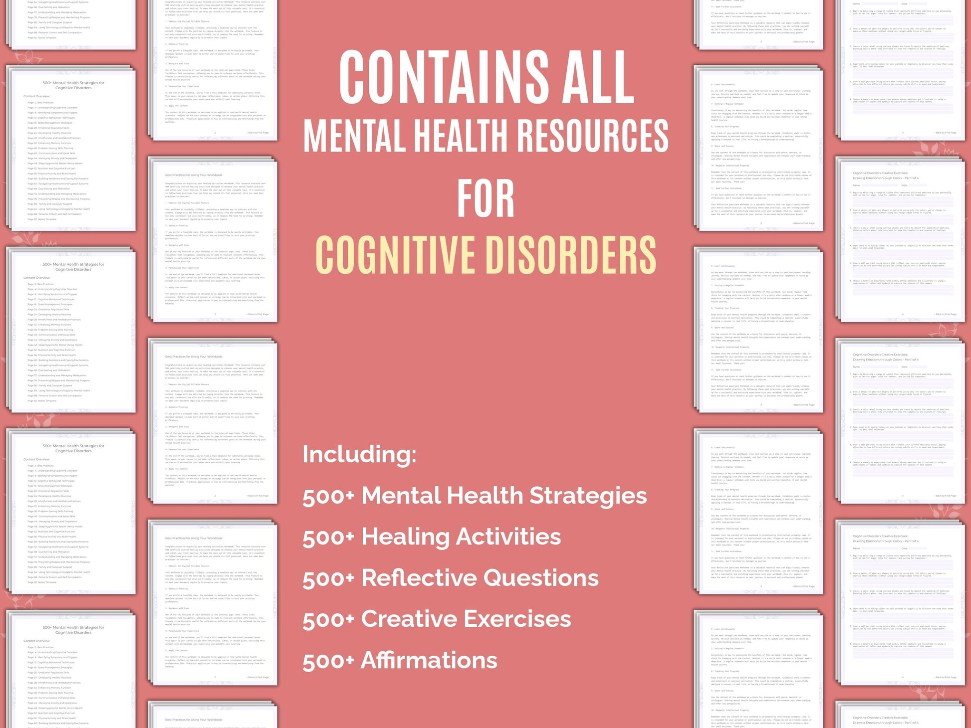 Cognitive Disorders Mental Health Therapist Worksheets