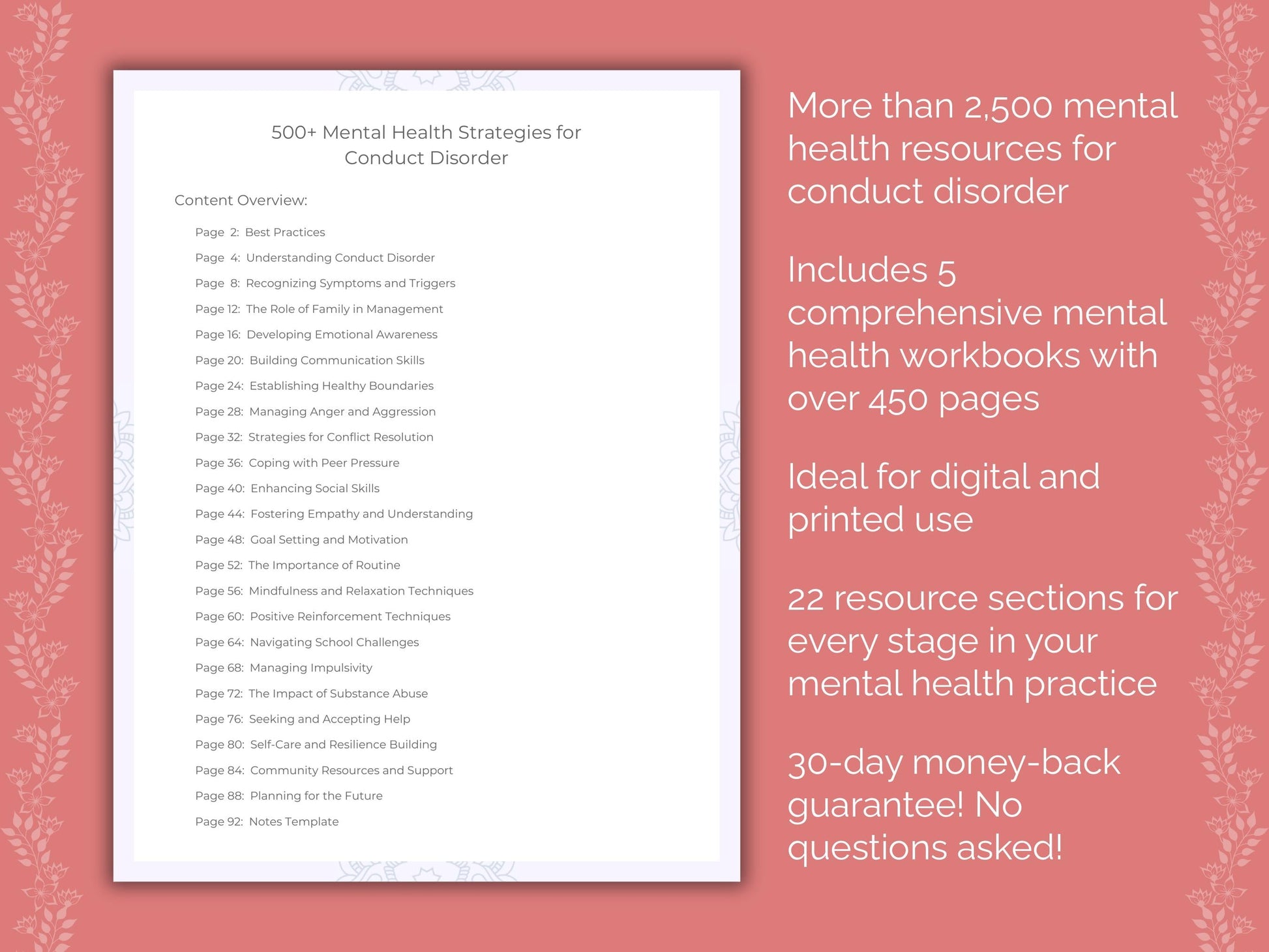 Conduct Disorder Mental Health Counseling Templates