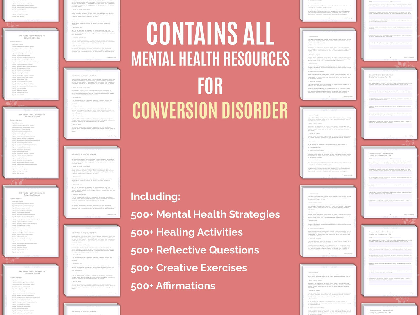 Conversion Disorder Mental Health Therapist Worksheets