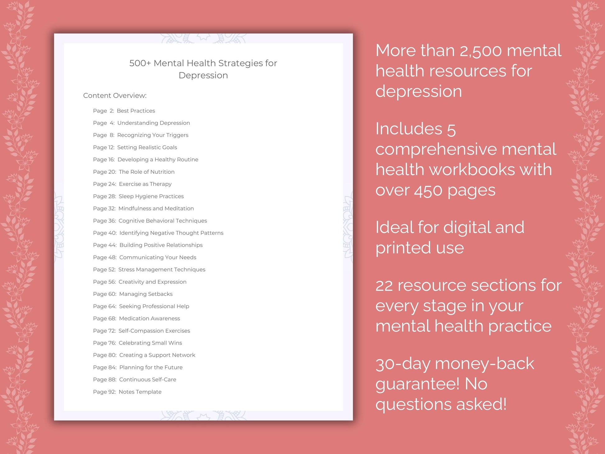 Depression Mental Health Counseling Templates