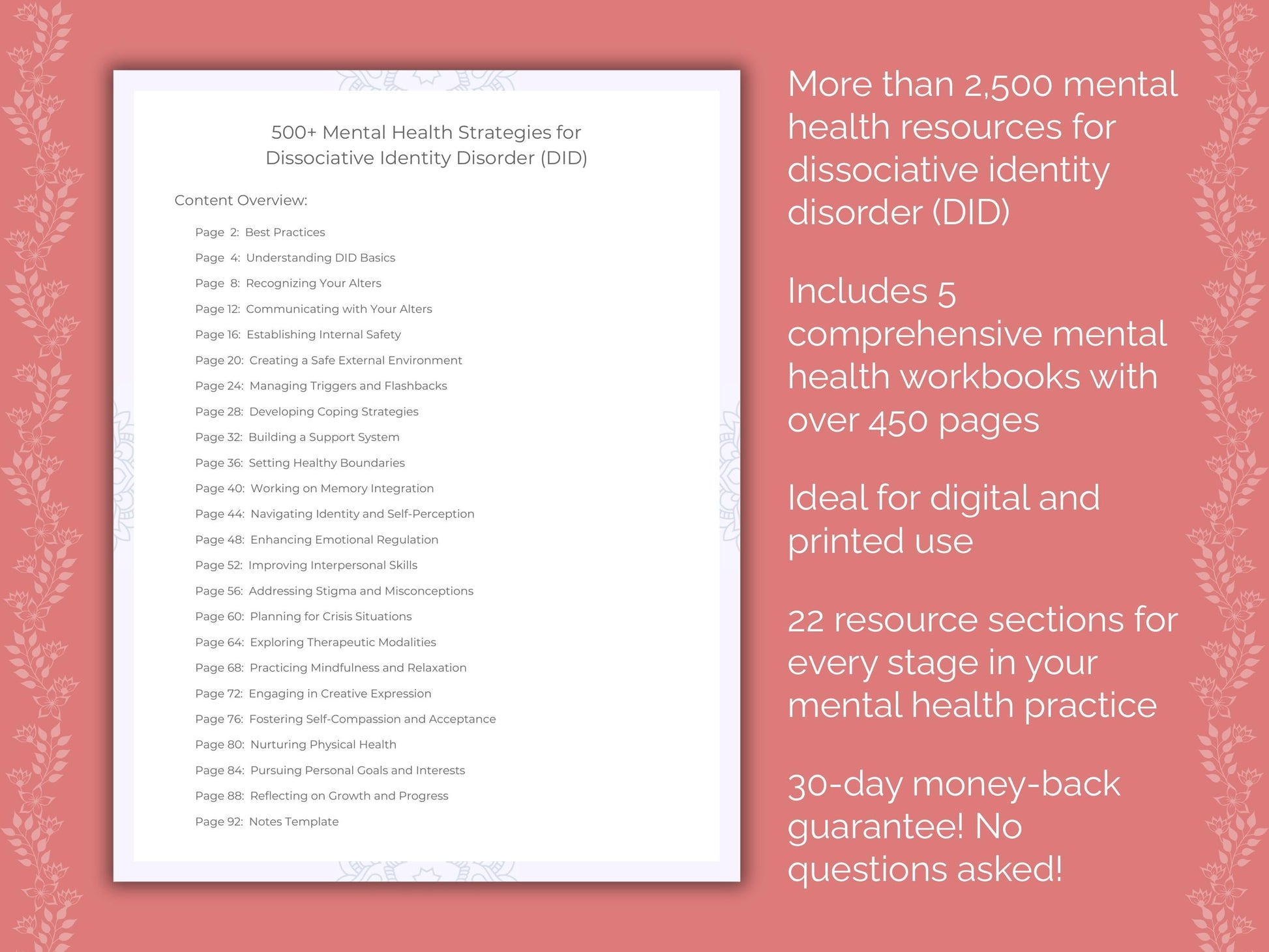 Dissociative Identity Disorder (DID) Mental Health Counseling Templates