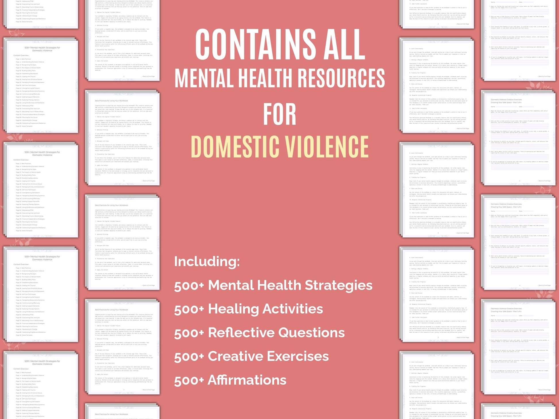 Domestic Violence Mental Health Therapist Worksheets