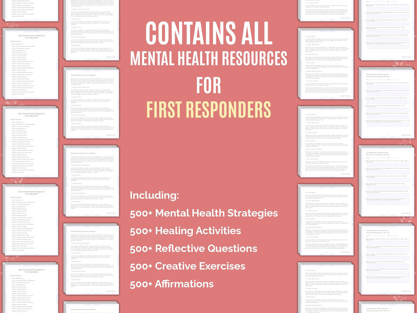 First Responders Mental Health Therapist Worksheets