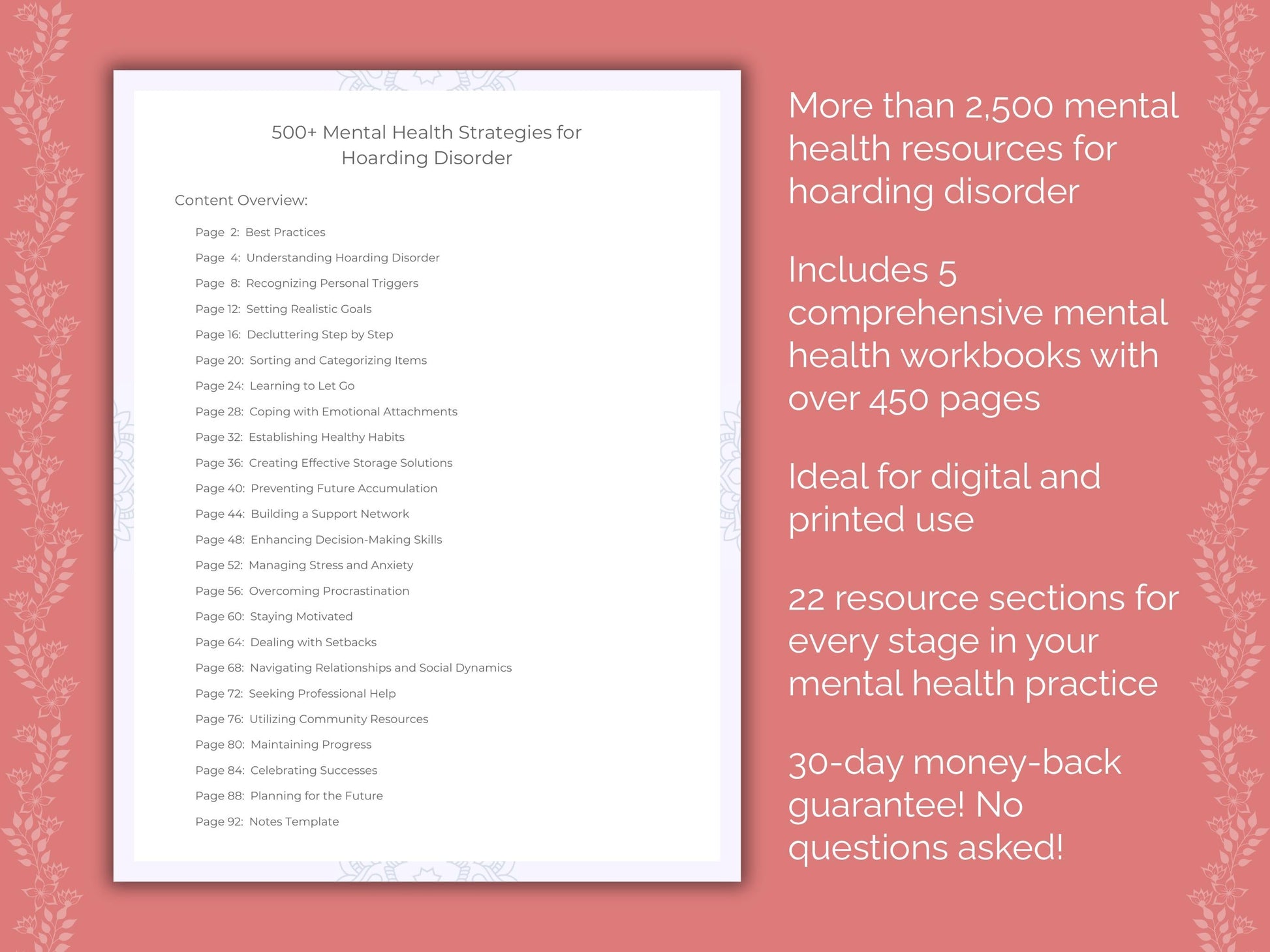 Hoarding Disorder Mental Health Counseling Templates