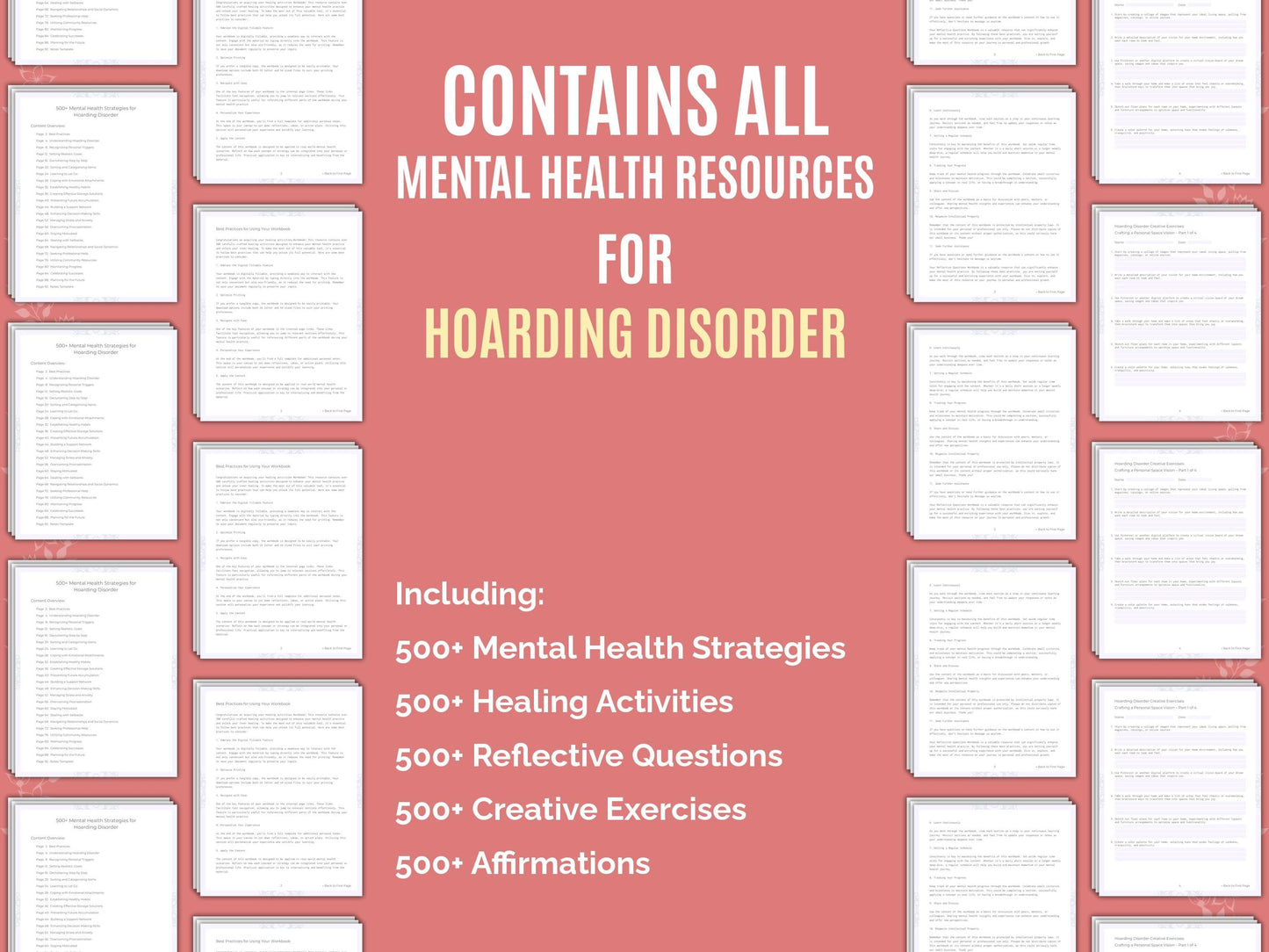 Hoarding Disorder Mental Health Therapist Worksheets