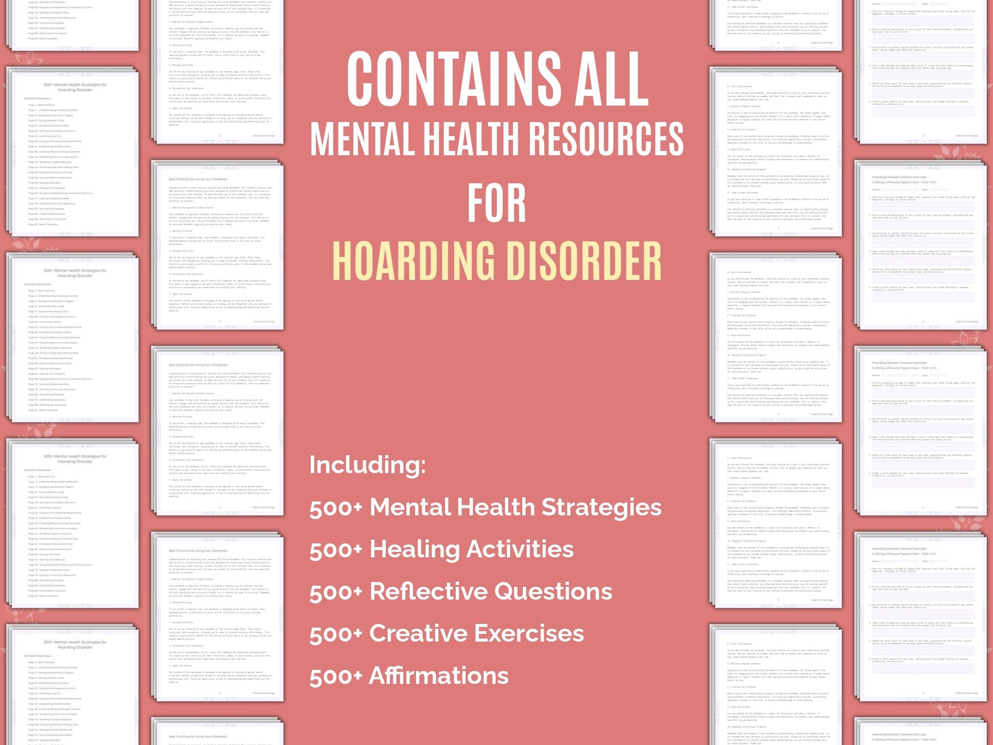 Hoarding Disorder Mental Health Therapist Worksheets