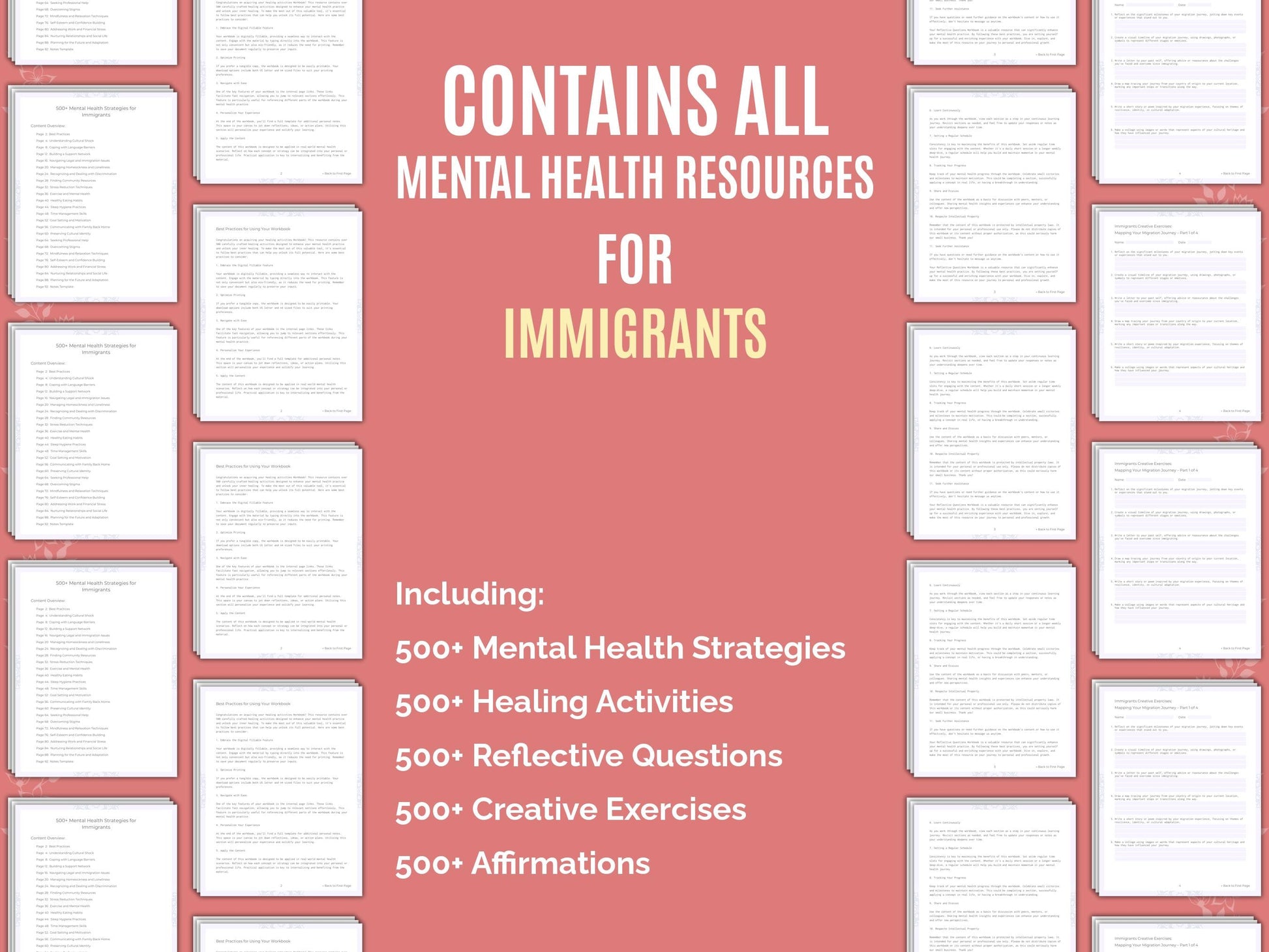 Immigrants Mental Health Therapist Worksheets