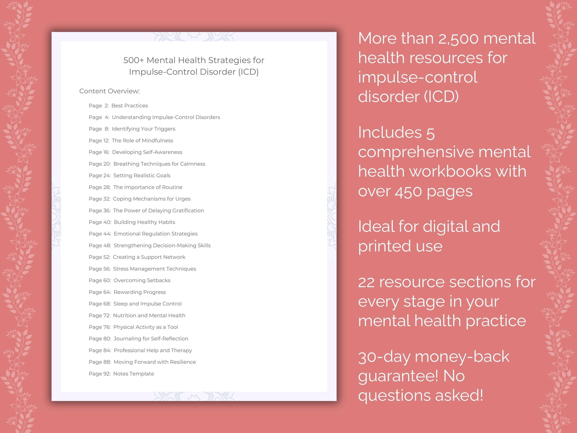 Impulse-Control Disorder (ICD) Mental Health Counseling Templates