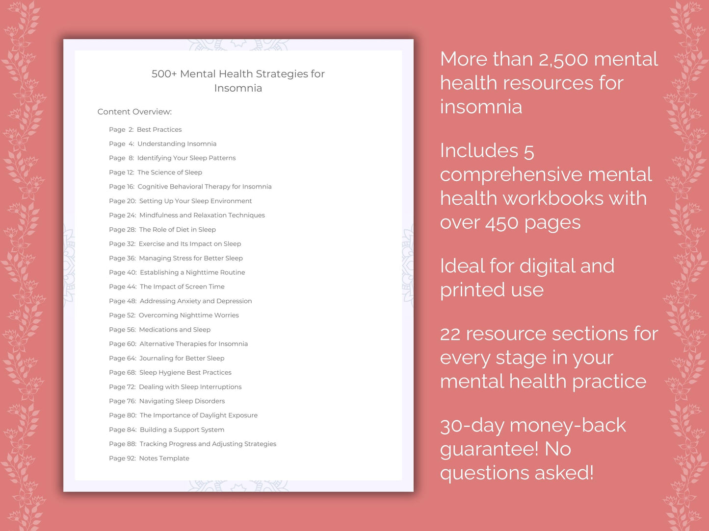 Insomnia Mental Health Counseling Templates