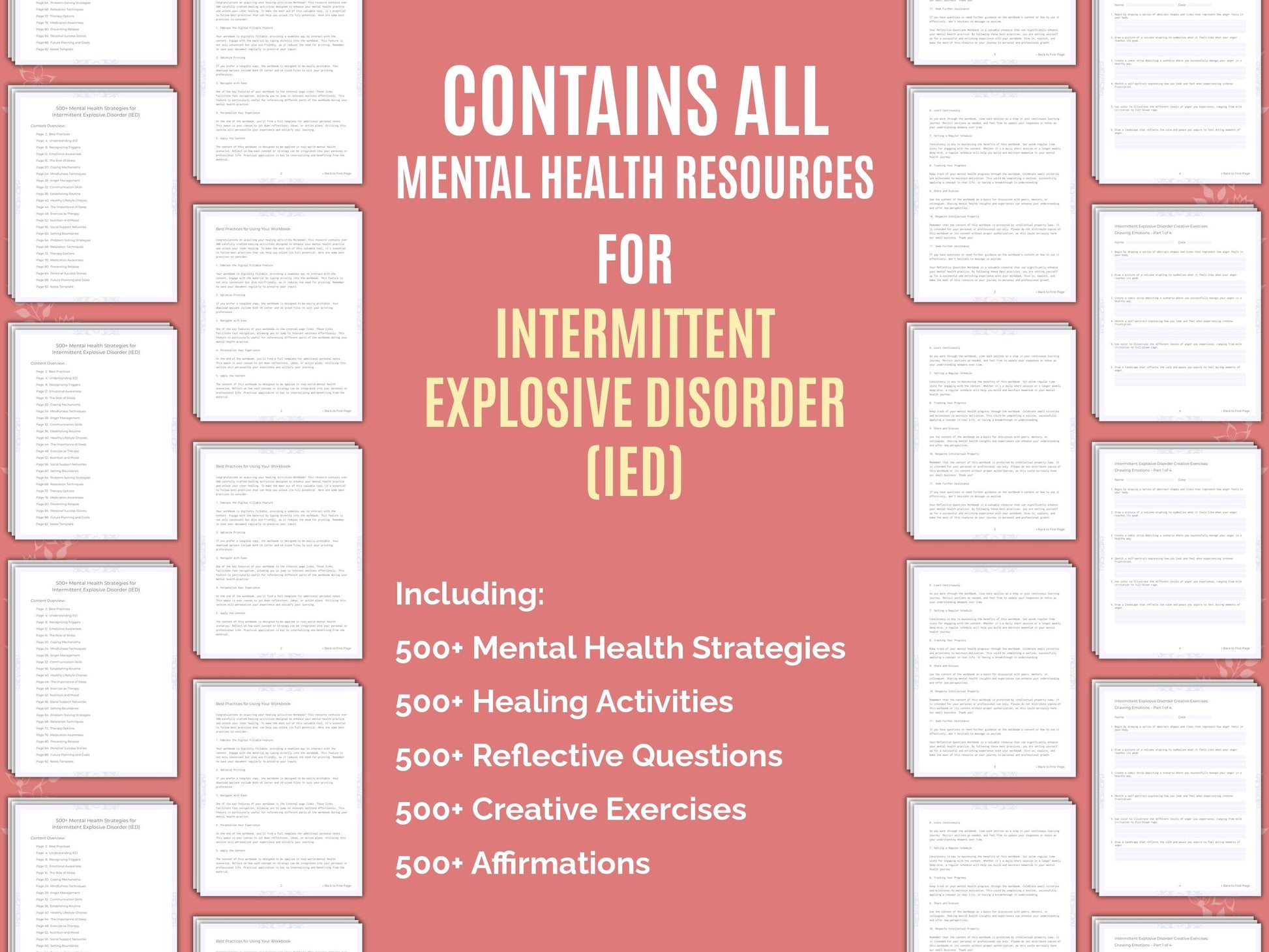 Intermittent Explosive Disorder (IED) Mental Health Therapist Worksheets