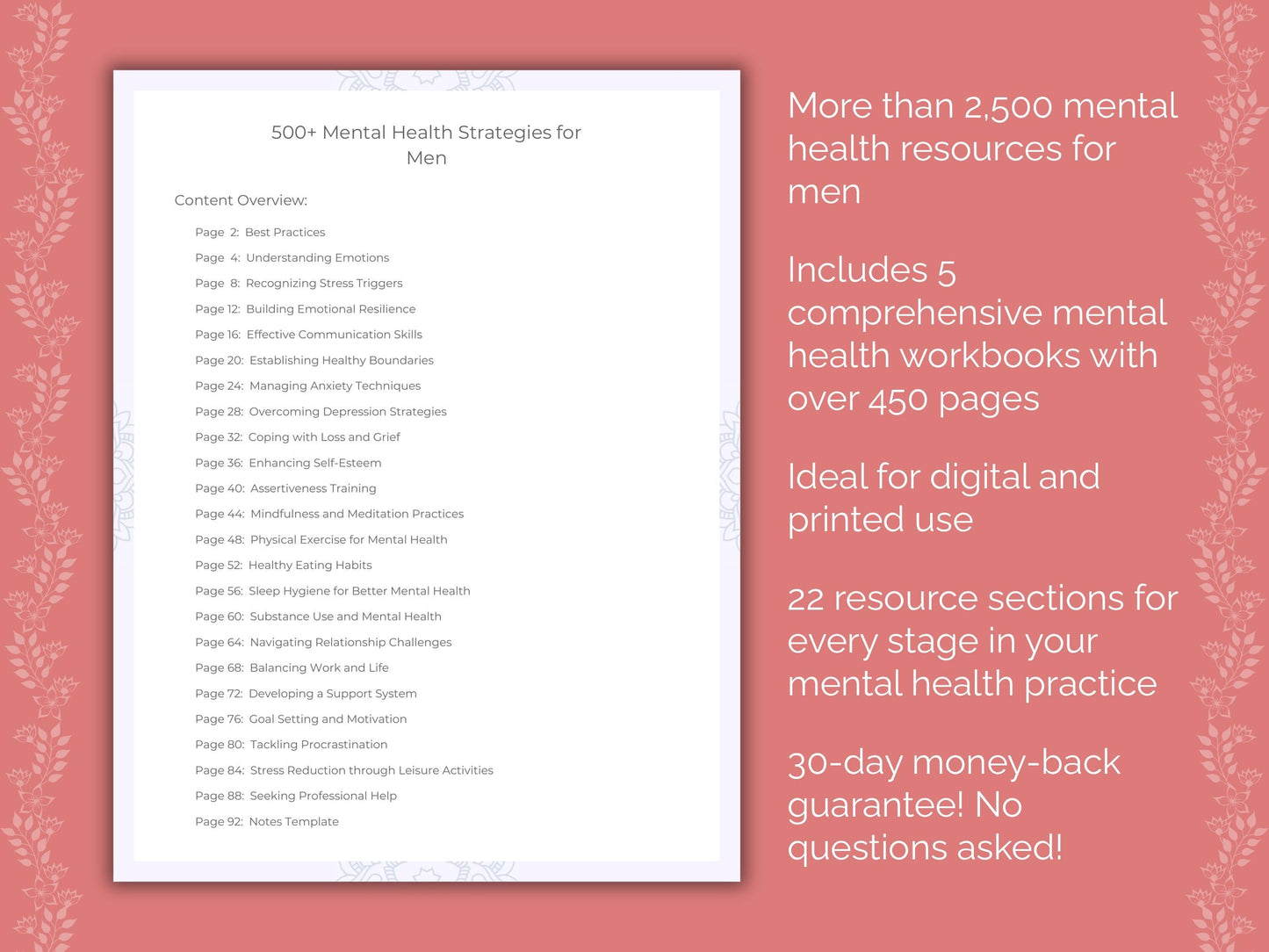 Men Mental Health Counseling Templates