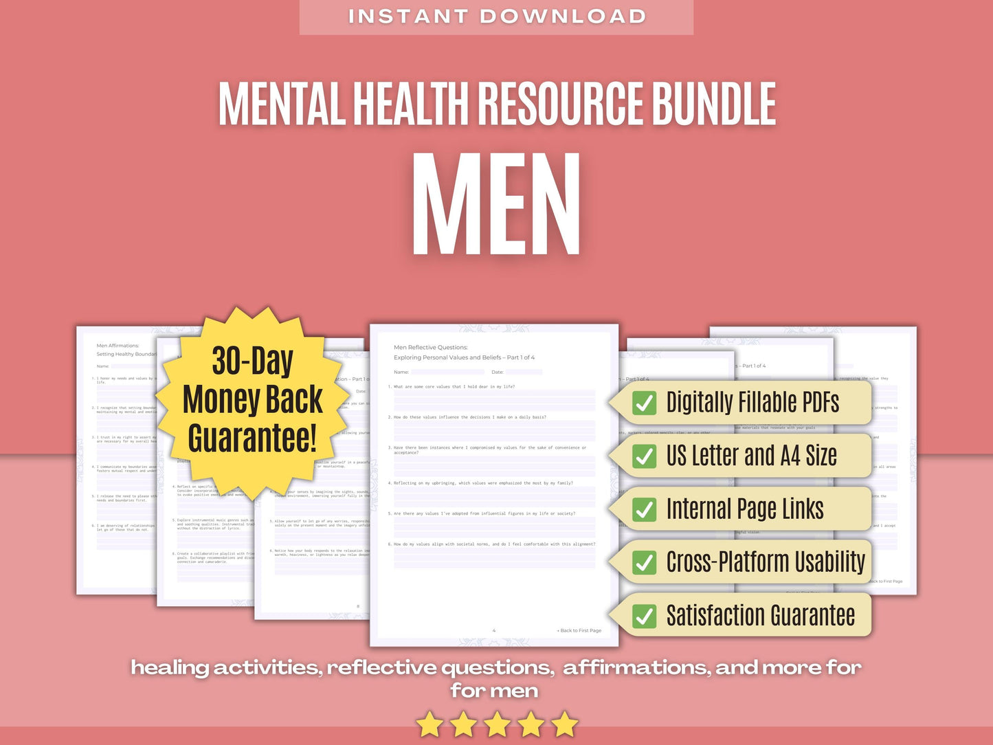 Men Mental Health Psychology Workbooks