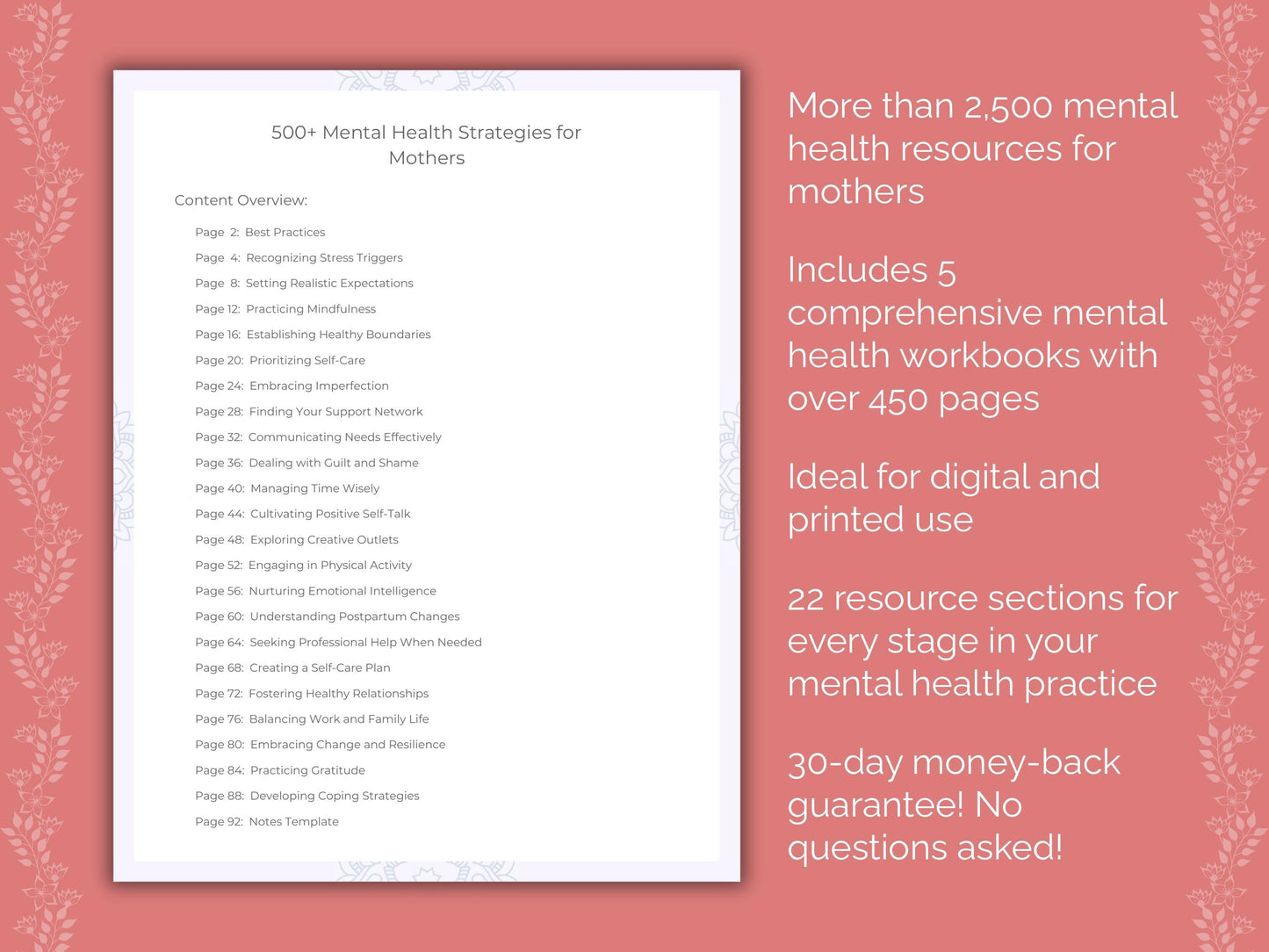 Mothers Mental Health Counseling Templates