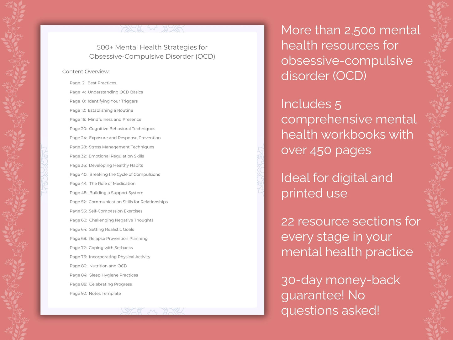 Obsessive-Compulsive Disorder (OCD) Mental Health Counseling Templates