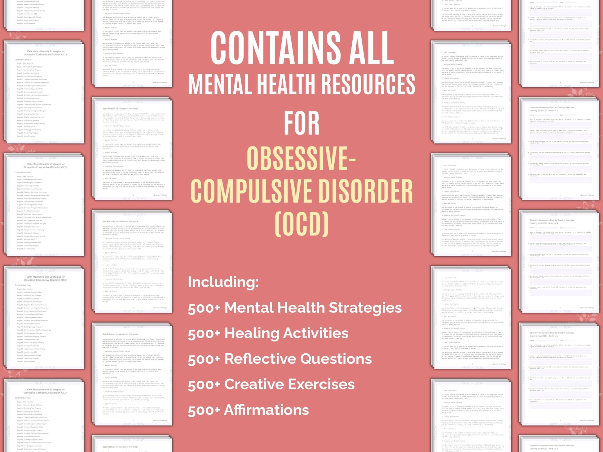 Obsessive-Compulsive Disorder (OCD) Mental Health Therapist Worksheets